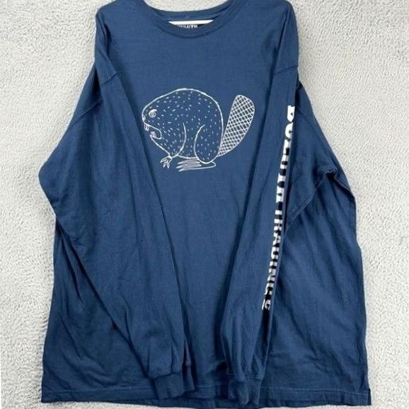 Duluth Trading Company Duluth Trading Co. Longtail T Shirt Men XL Blue Spell Out Beaver Regular Crew Neck, Breathable, Cotton, Solid, Preppy, New without tags Size US XL / EU 56 / 4 - 3 Thumbnail