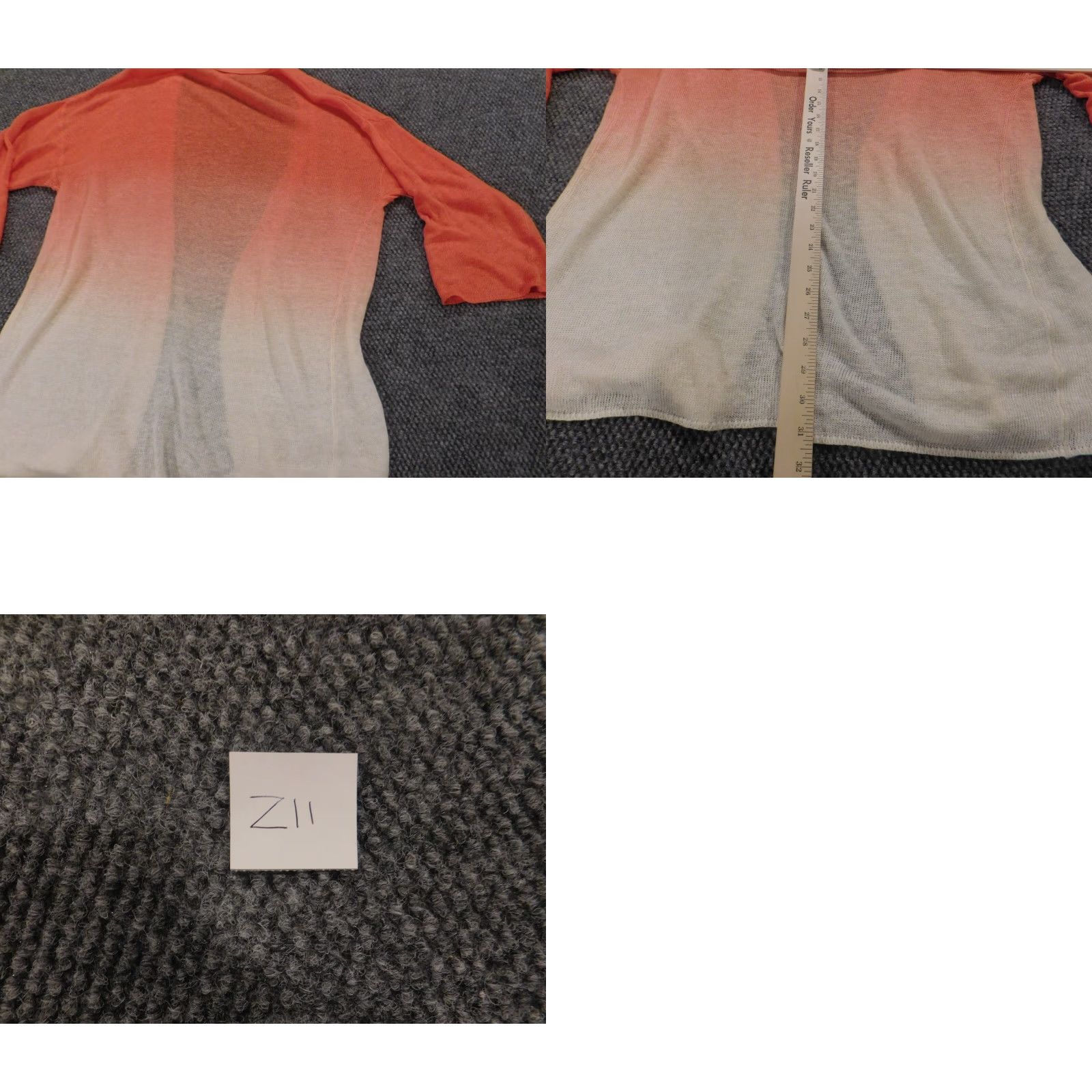 Vintage Chico's Cardigan Sweater Women 2 Pink Linen Knit Ruffle Long Sleeve Round Neck Pullover Regular Fit Size XS / US 0-2 / IT 36-38 - 8 Thumbnail