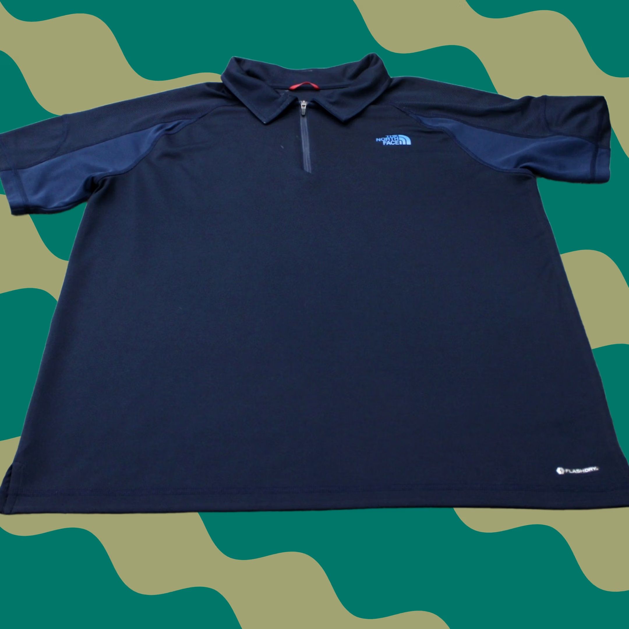 The North Face The North Face Polo Shirt Mens Large Blue 1/2 Zip FlashDry Poly S/S Pullover Shirt Size US L / EU 52-54 / 3 - 1 Thumbnail