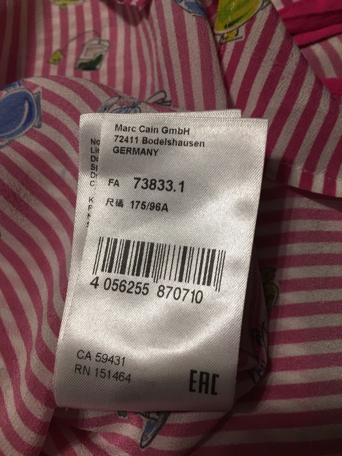 Other MARC CAIN Pink Strip Silk Blouse Tea Design Size 5 EU42 UK16 Size XL / US 12-14 / IT 48-50 - 12 Thumbnail