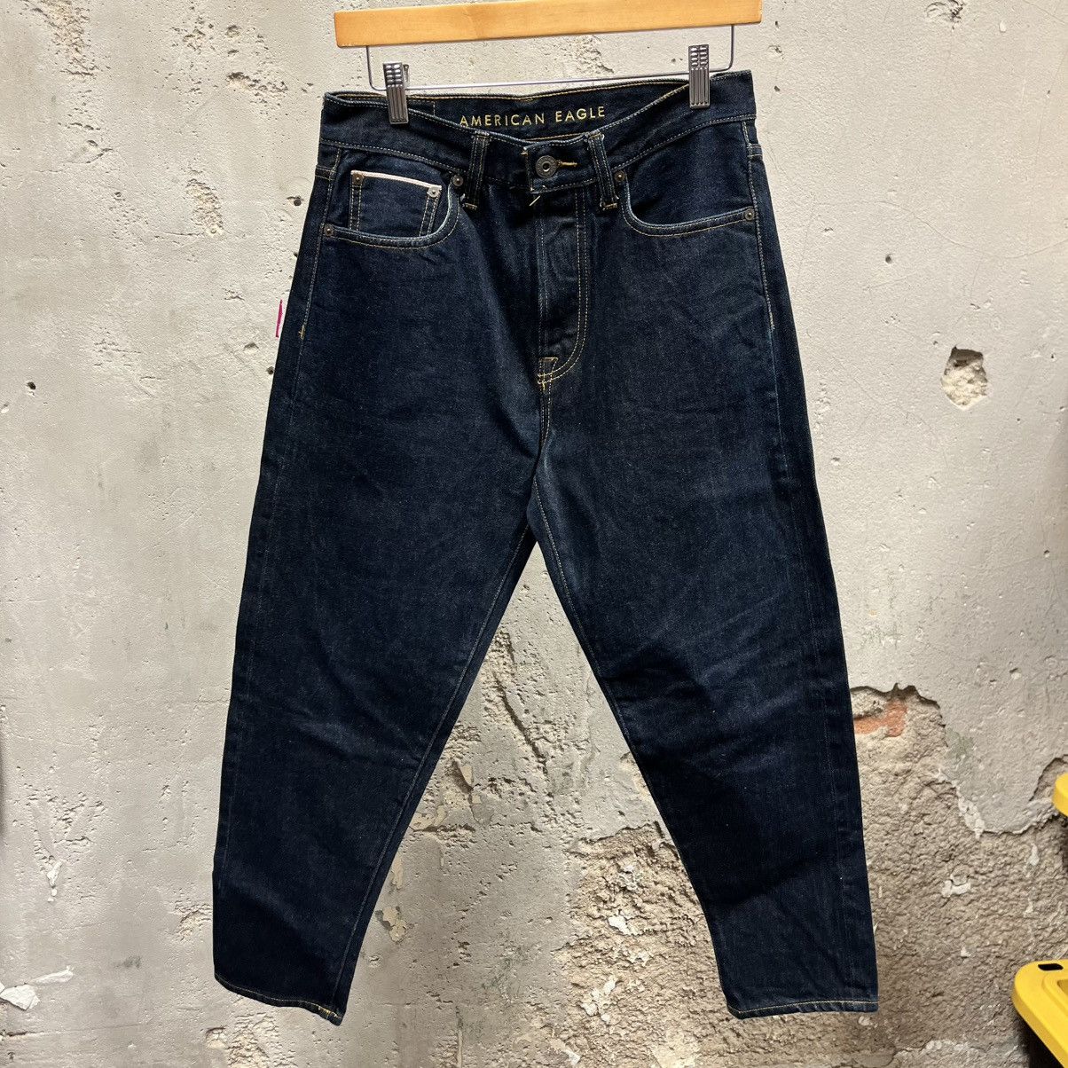 American Eagle Outfitters American Eagle Selvedge Raw Denim Relaxed Taper Jeans 29x32 Size US 29 - 1 Thumbnail