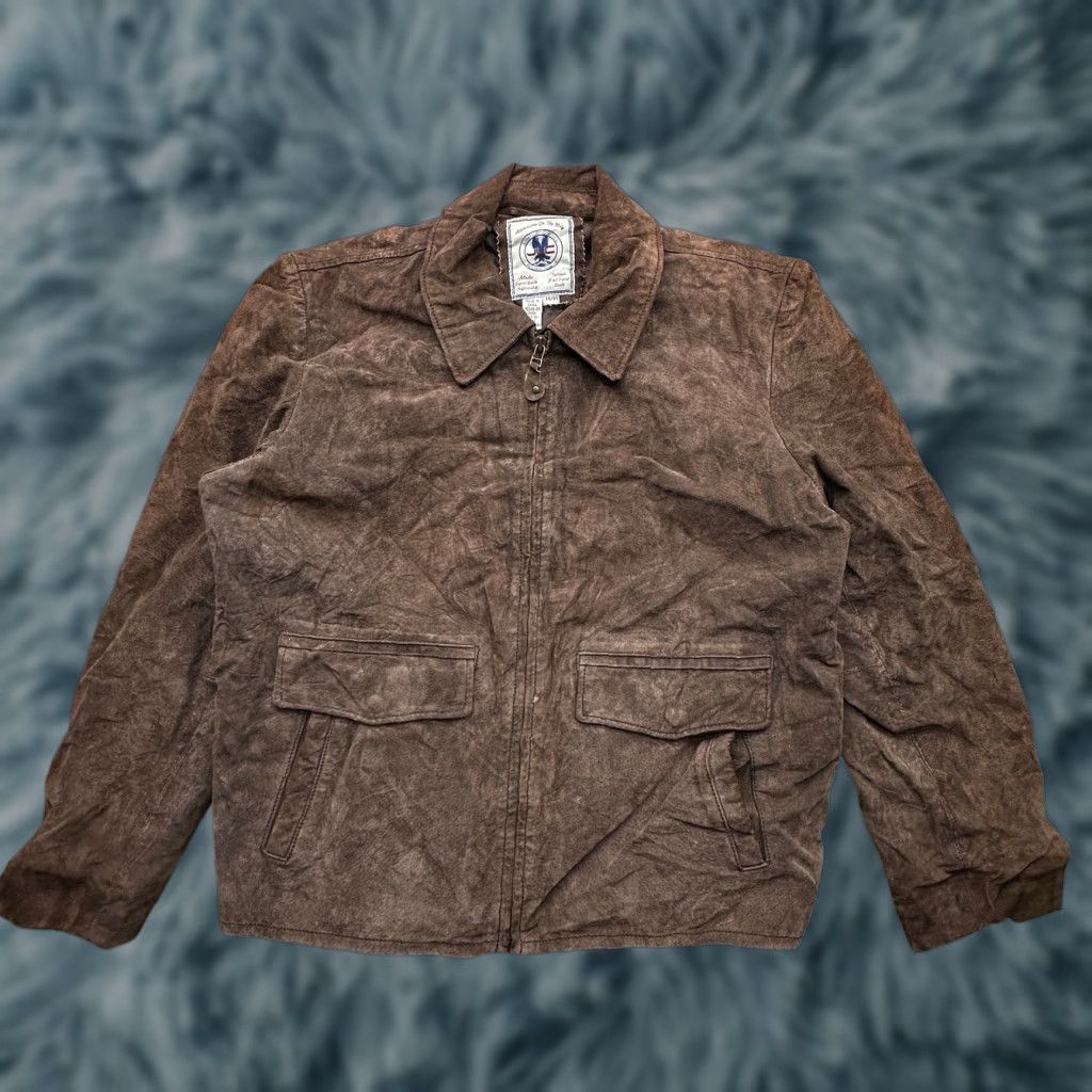 Vintage VINTAGE JLC Bomber Jacket Mens Medium Brown Suede Leather Quilt Lined Short 90s Fall Winter Size US M / EU 48-50 / 2 - 1 Thumbnail
