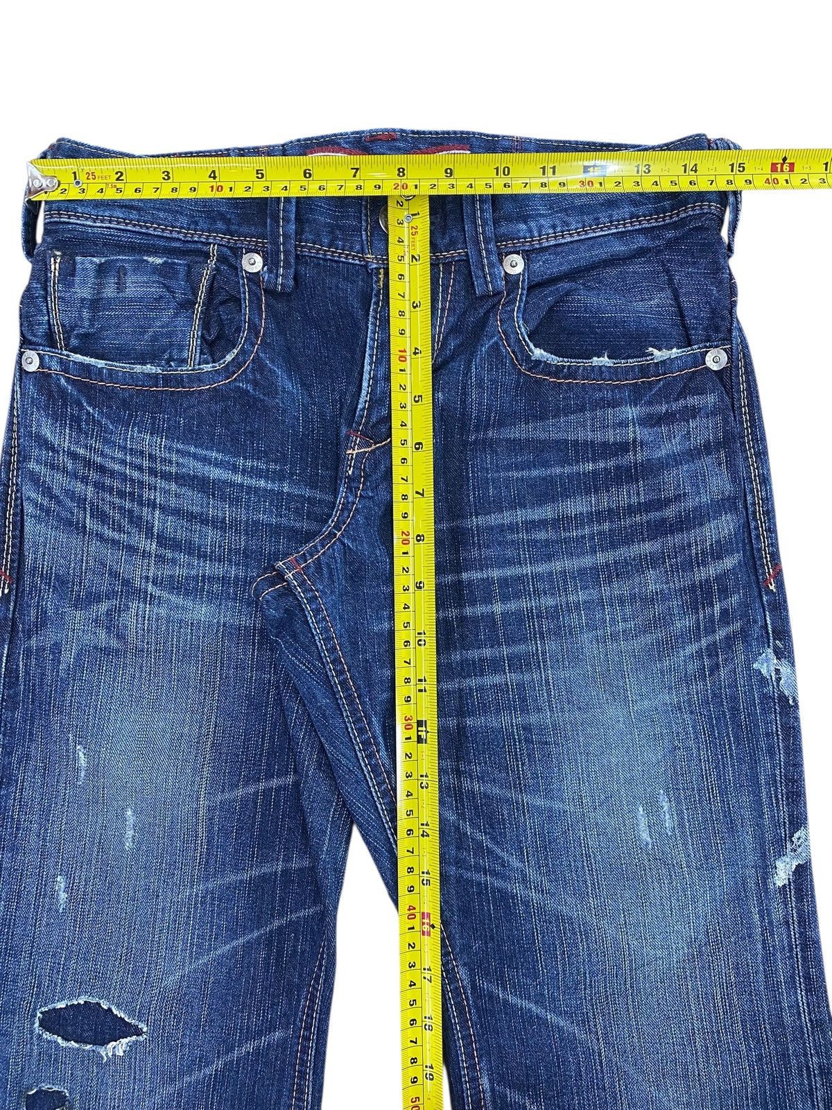 Japanese Brand Distressed Flared Jeans Heavy Whisker Wash Wide Bell Bottom Size US 30 / EU 46 - 9 Thumbnail