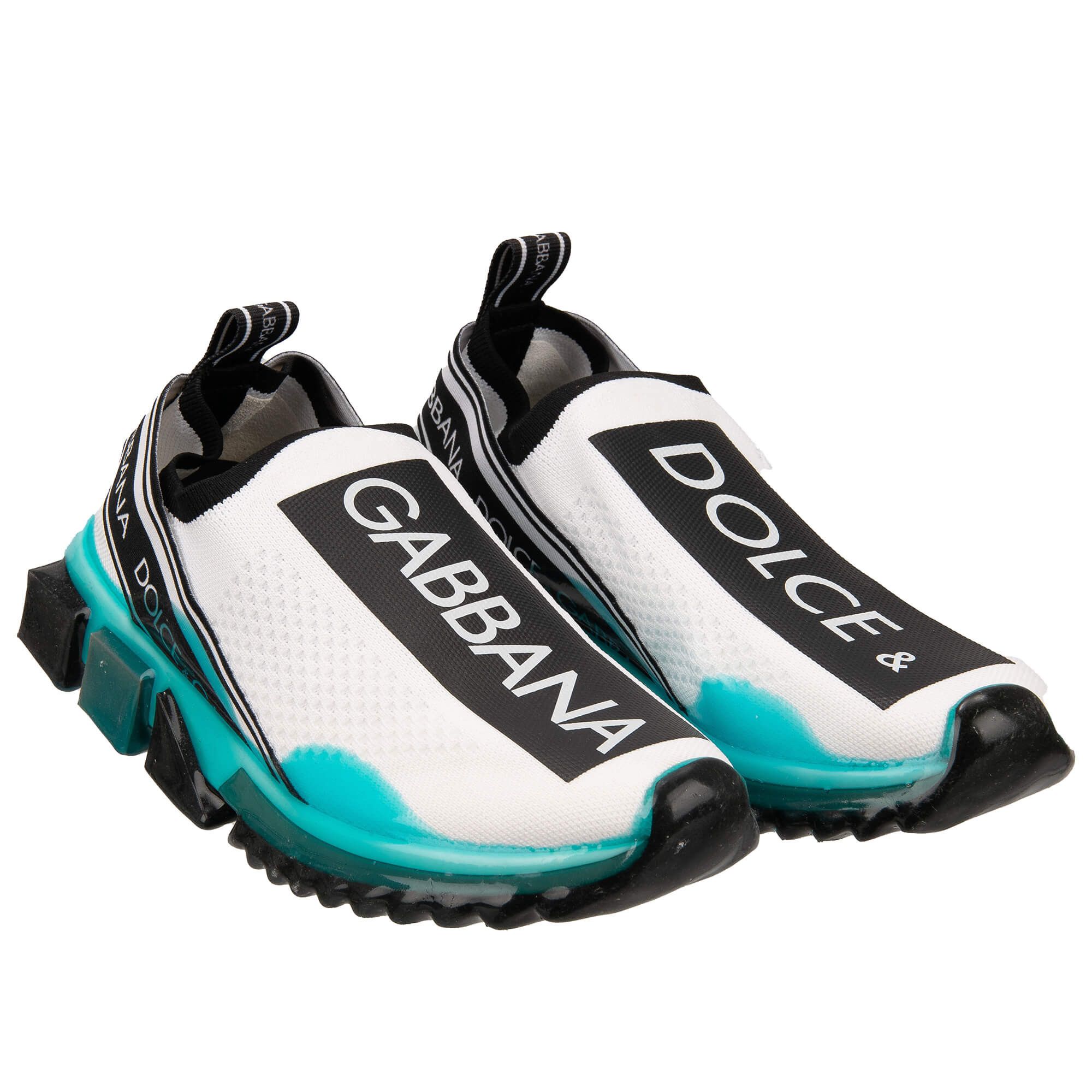 Dolce Gabbana Logo Slip-On Sneaker SORRENTO Logo Stripes White