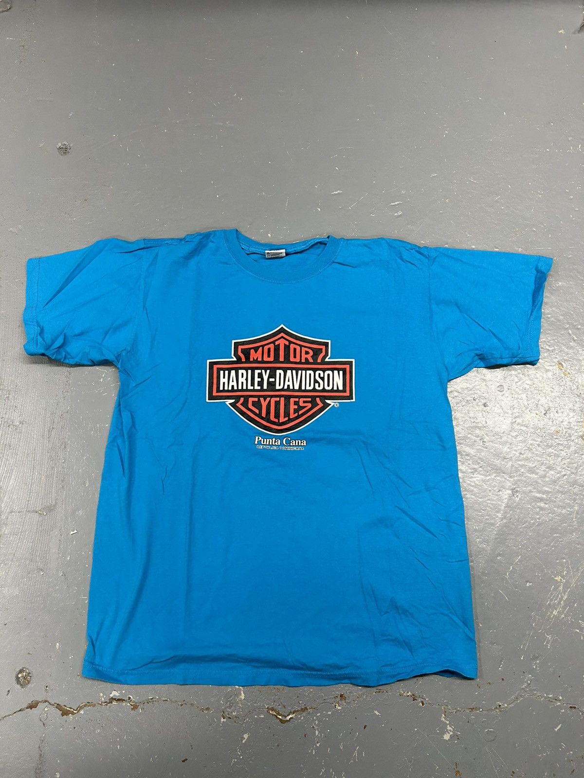 Harley Davidson × Vintage Crazy Vintage Y2K Essential Harley Davidson Blue Tee Shirt Size US XL / EU 56 / 4 - 1 Thumbnail