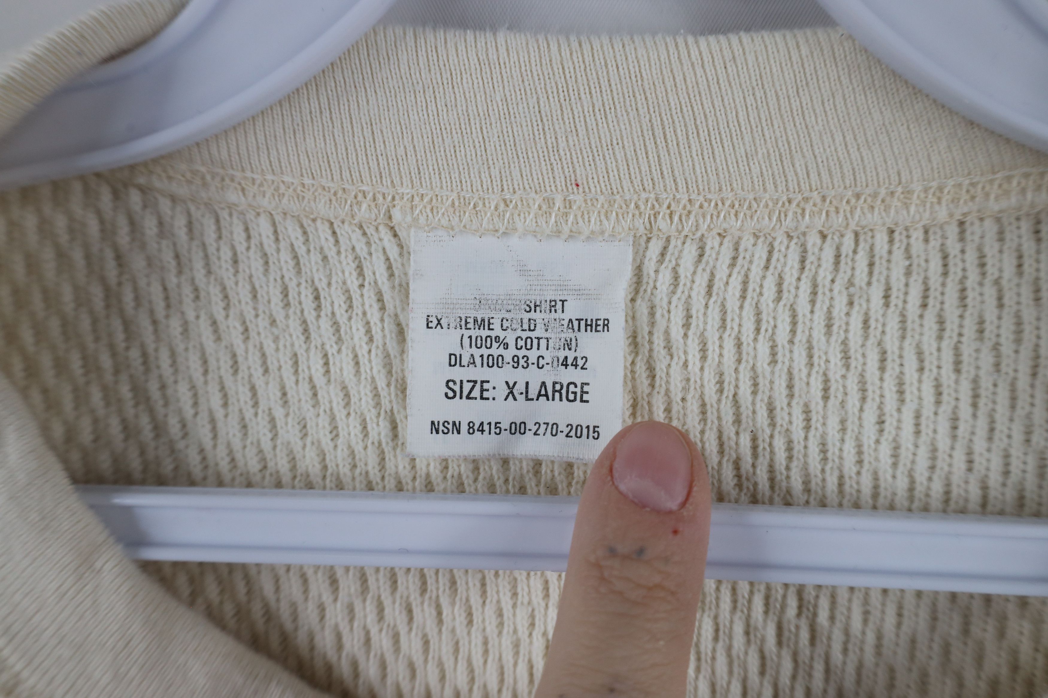 Vintage Vintage 90s US Military Thermal Waffle Knit T-Shirt USA Size US XL / EU 56 / 4 - 4 Thumbnail