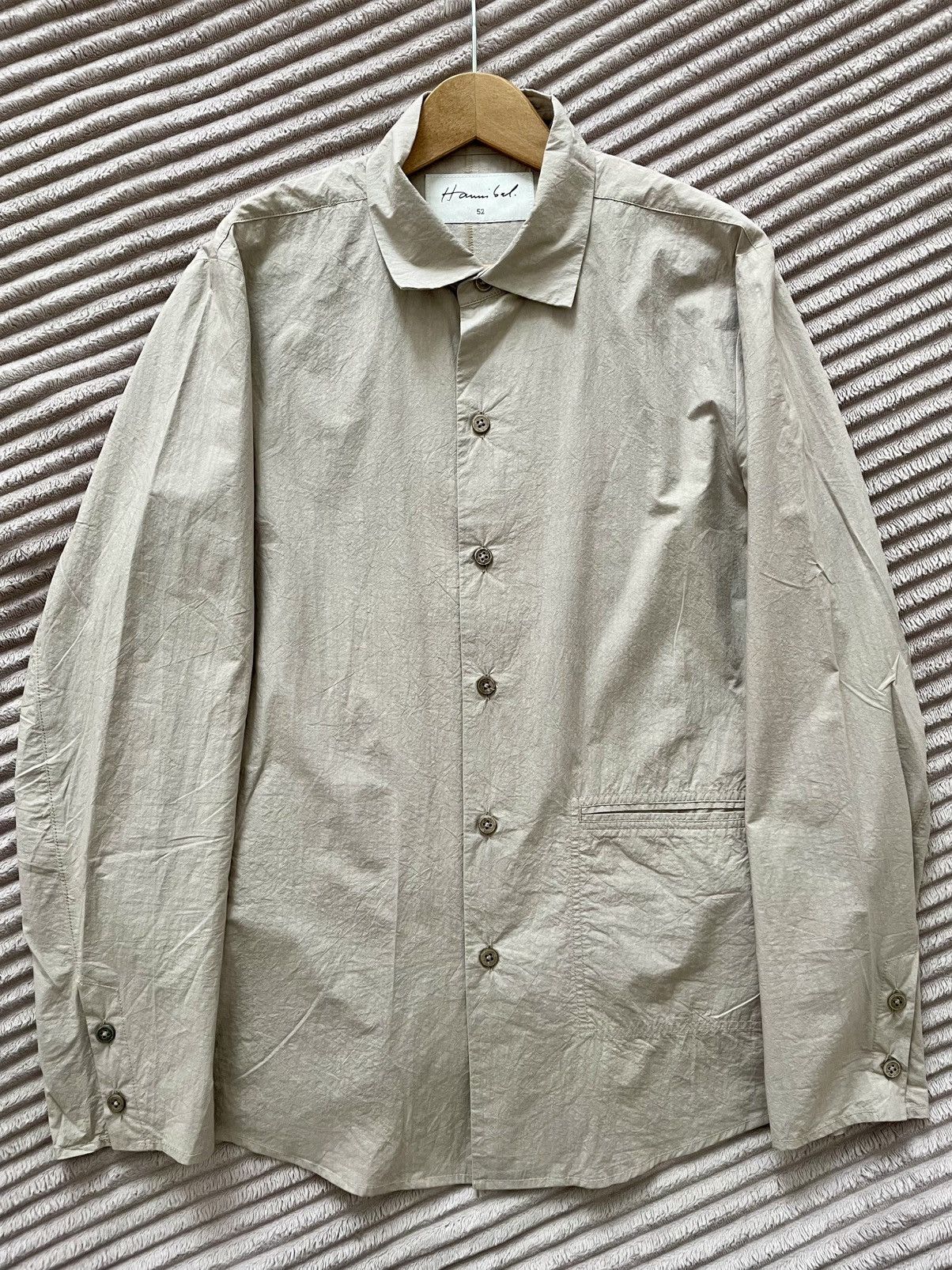 Hannibal. Hannibal. Beige Rough Paper Cotton Button Relaxed Shirt Size US L / EU 52-54 / 3 - 3 Thumbnail