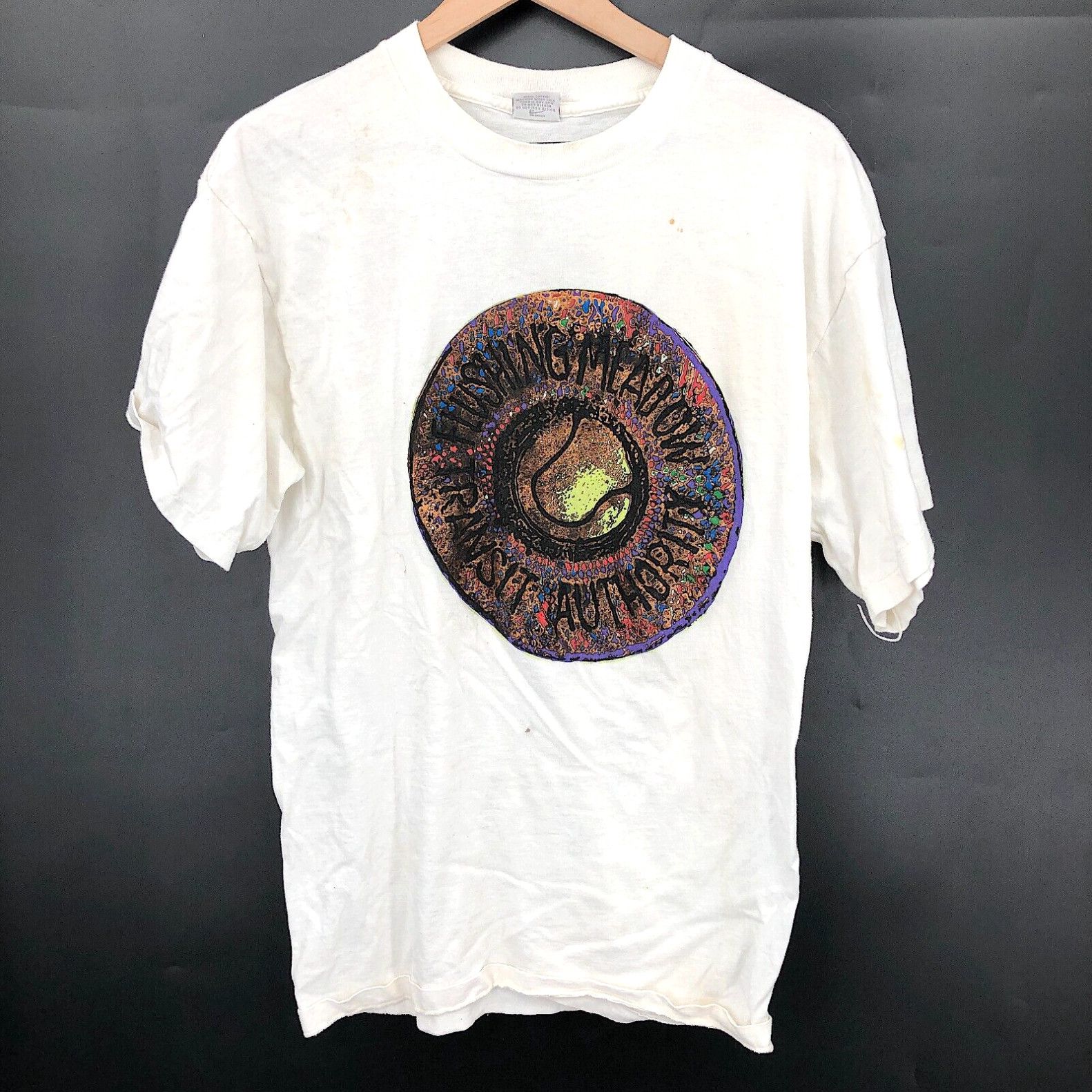 Image of Vintage 90's Nike Flushing Meadow Transit Authority 90's Us Open T-Shirt White Xl, Men's