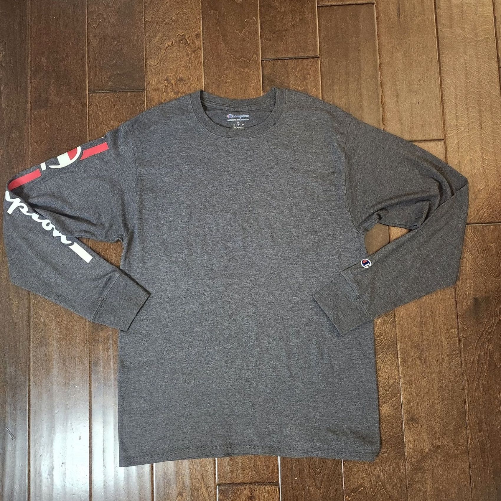 Champion Champion Men's Long Sleeve Shirt M Gray Heathered Pullover Crew Neck Activewear Regular Stretch Gym & Training - Spring Fall Winter Size US M / EU 48-50 / 2 - 2 Thumbnail