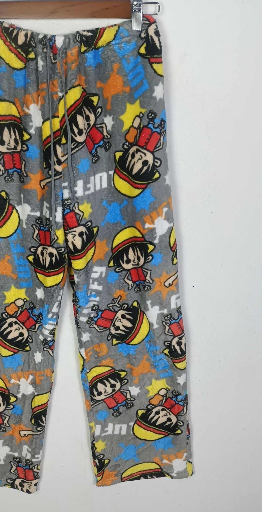 One Piece One Piece D Luffy Over Print Fleece Pants Size US 37 - 4 Thumbnail
