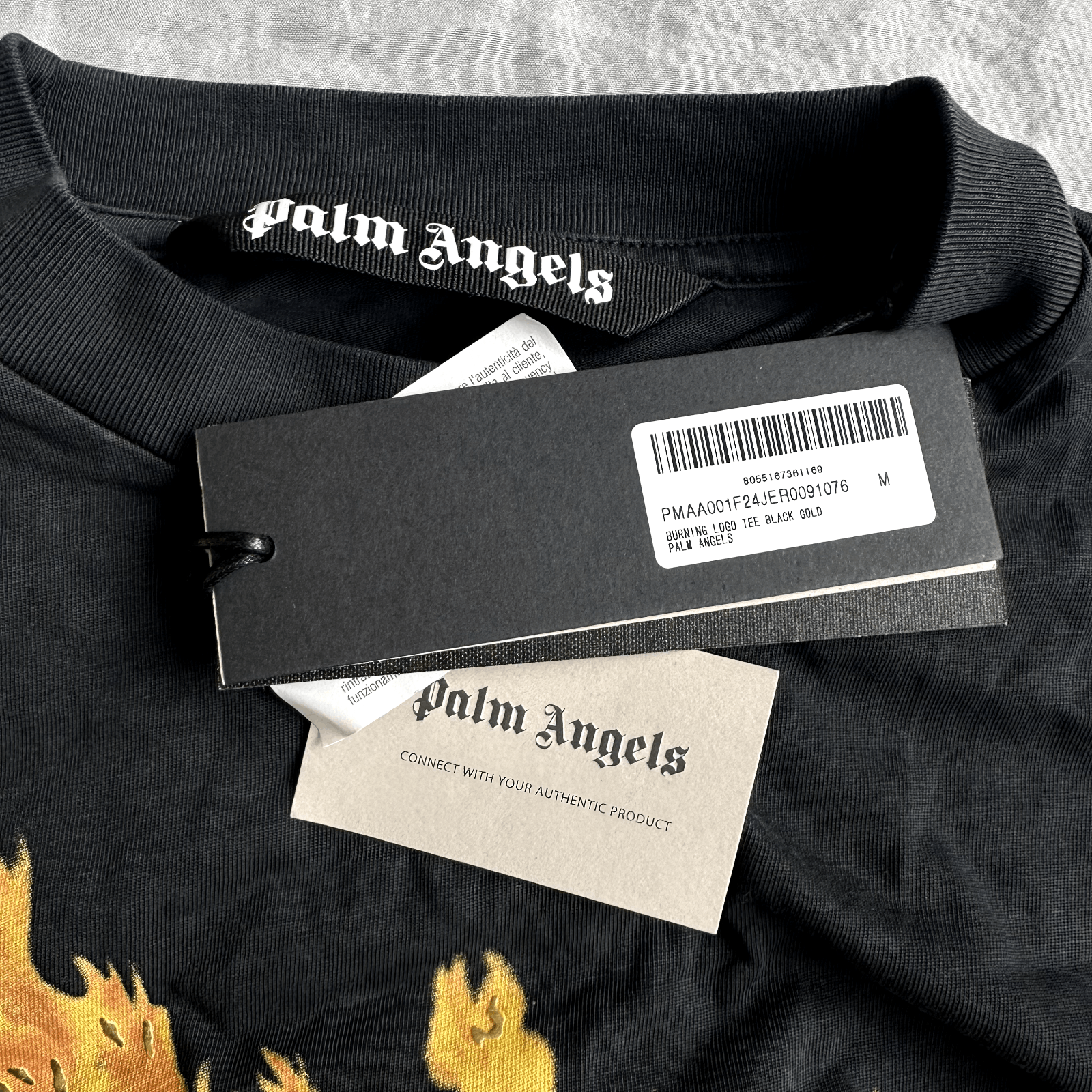 Palm Angels Palm Angels Black Shirt With Front and Back Flame and Gold Size US M / EU 48-50 / 2 - 5 Thumbnail