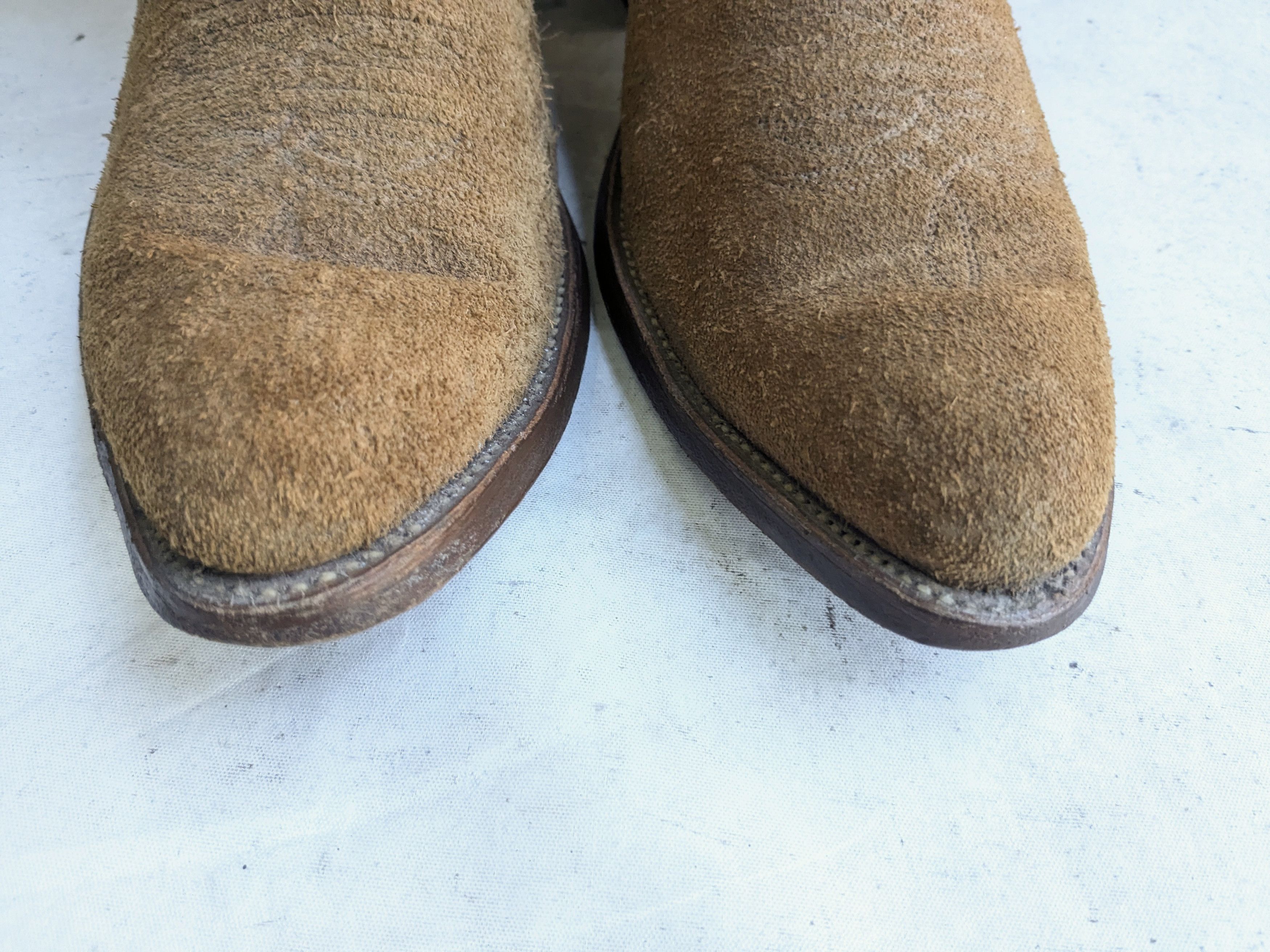 Justin Boots Justin Cowboy Boots Brown 11 D Suede Leather Size US 11 / EU 44 - 2 Thumbnail
