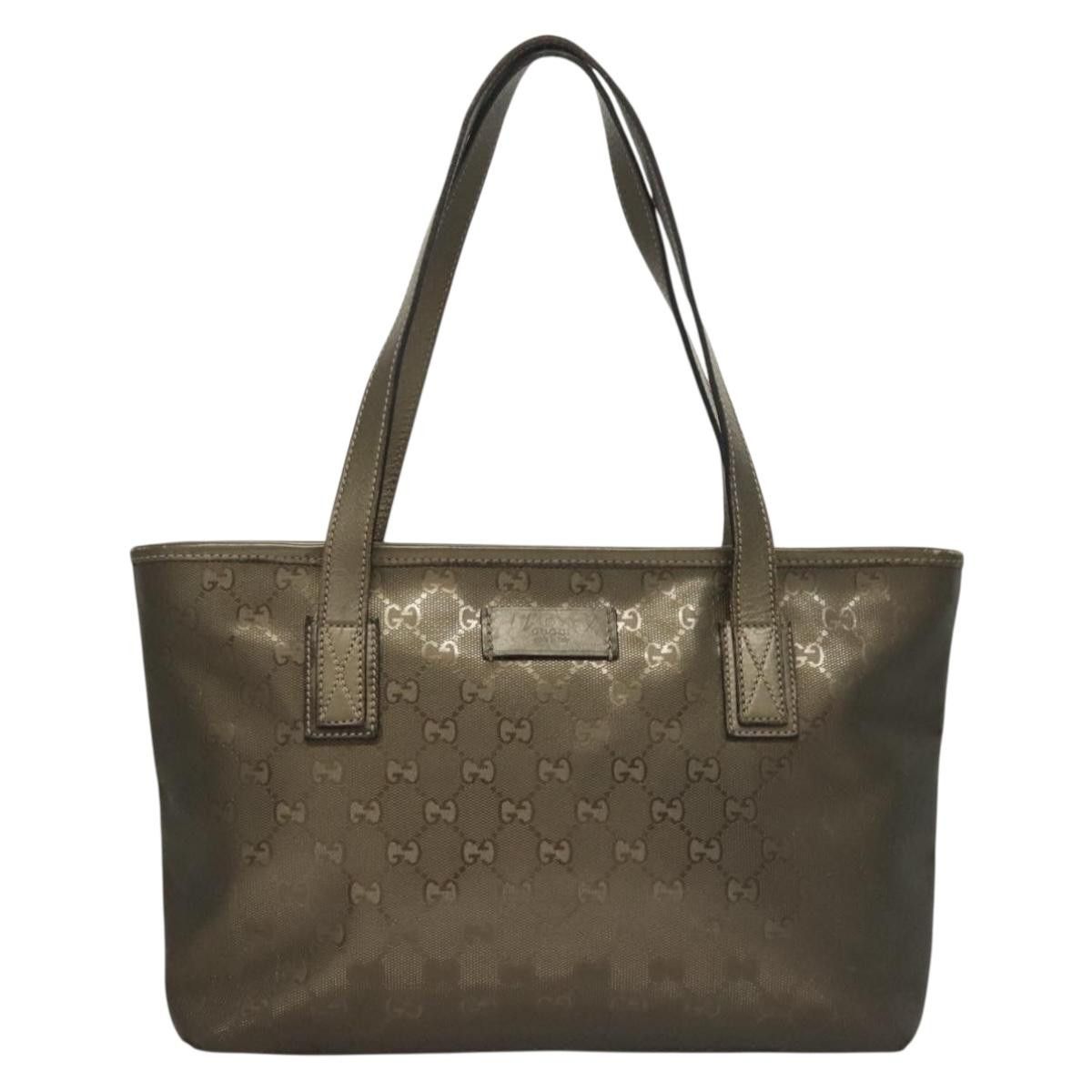 Gucci GUCCI GG Implementation Tote Bag Pvc Khaki Silver Size ONE SIZE - 2 Thumbnail