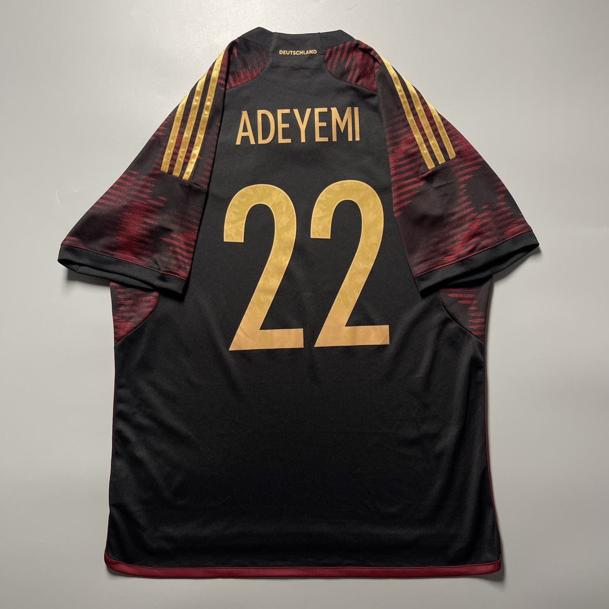Adidas GERMANY ADIDAS 2022 WORLD CUP SOCCER AWAY JERSEY #22 ADEYEMI Size US XL / EU 56 / 4 - 1 Thumbnail