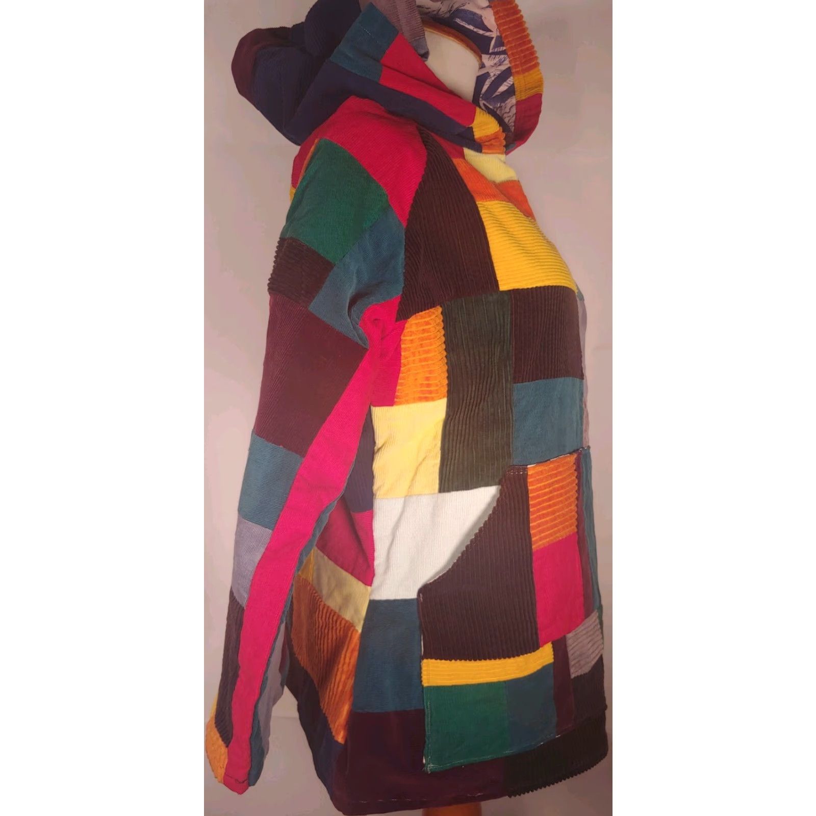 Rainbow Handmade Rainbow Patchwork Pullover Hoodie XS/S Unisex Festival Bohemian Size XS / US 0-2 / IT 36-38 - 6 Thumbnail