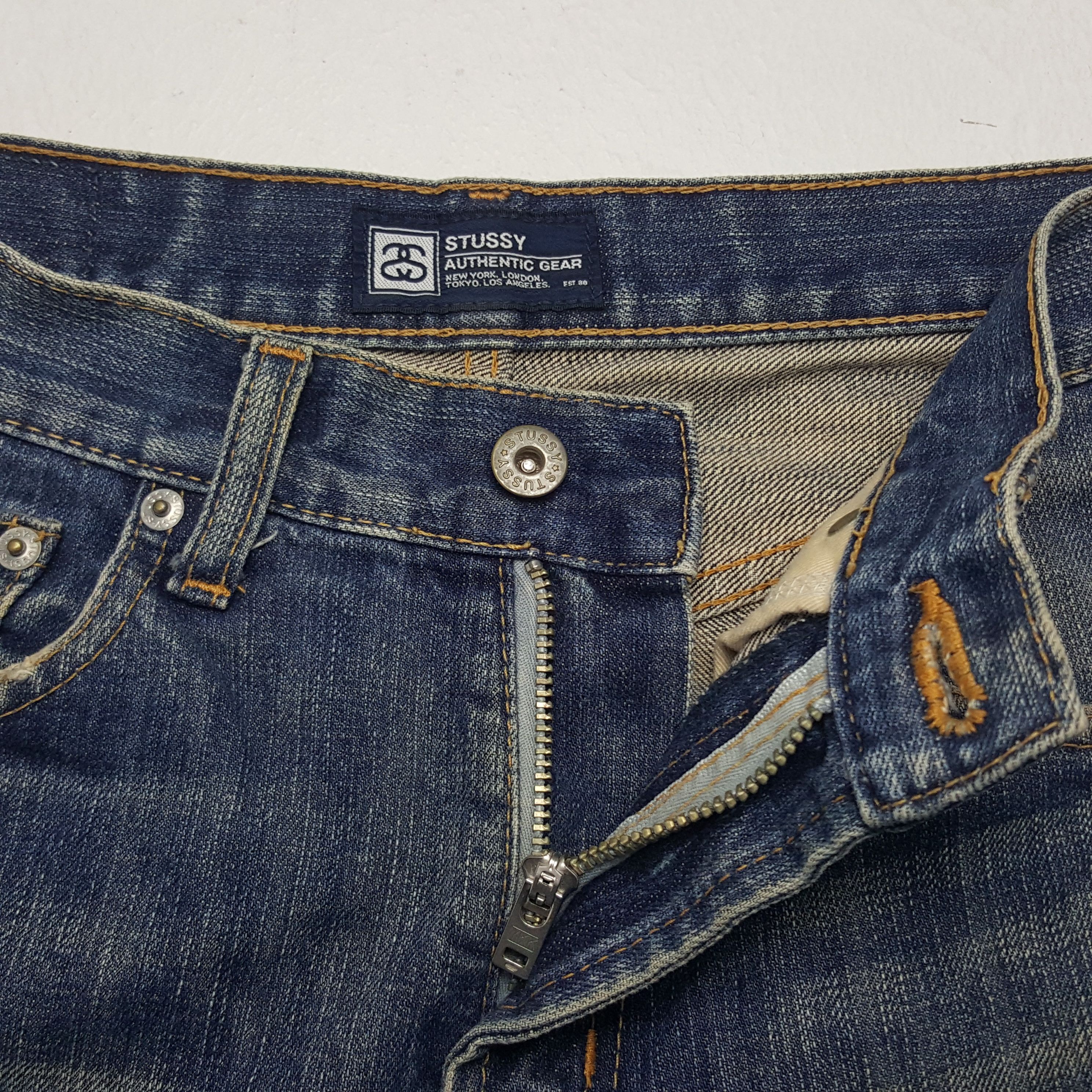Stussy × Vintage Vintage Stussy Workwear Custom Art Denim Jeans Size US 30 / EU 46 - 12 Thumbnail