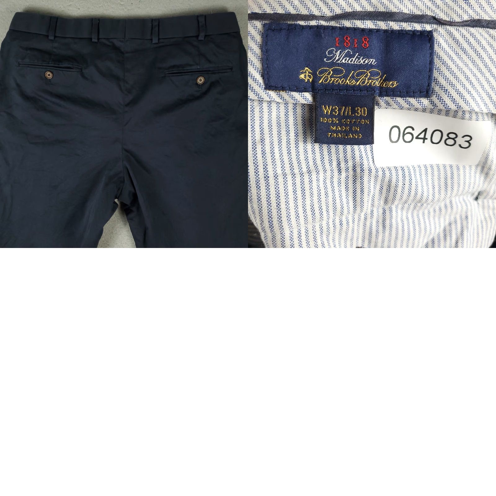 Brooks Brothers Brooks Brothers Chino Pants Mens 37x30 Blue Pleated Regular Fit Trousers Size US 37 - 8 Thumbnail