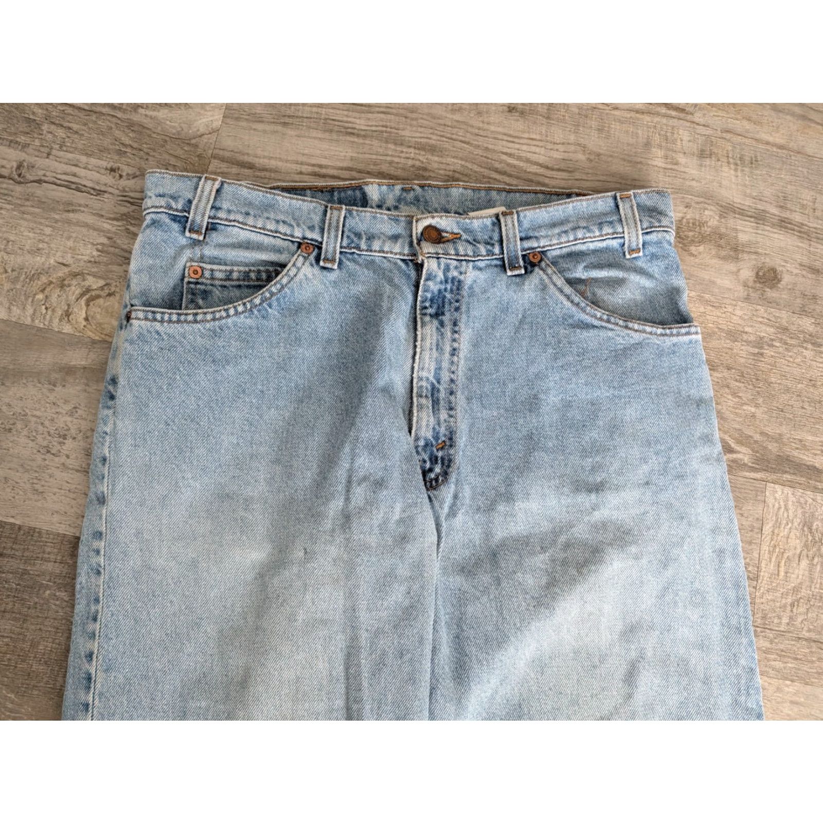 Levi's VINTAGE Levi's 553 Jeans Mens 34x32 Light Wash Distressed 90s White Tab USA Denim 5-Pocket Regular Spring Fall Winter Shoes? Size US 34 / EU 50 - 4 Thumbnail