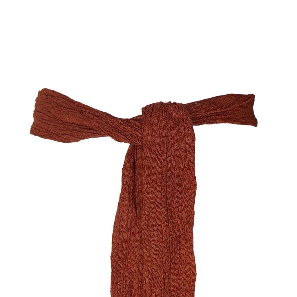 Other Savannah Morrow Womens Long Tie Belt Rust Color Crinkle Gauz Size ONE SIZE - 2 Thumbnail
