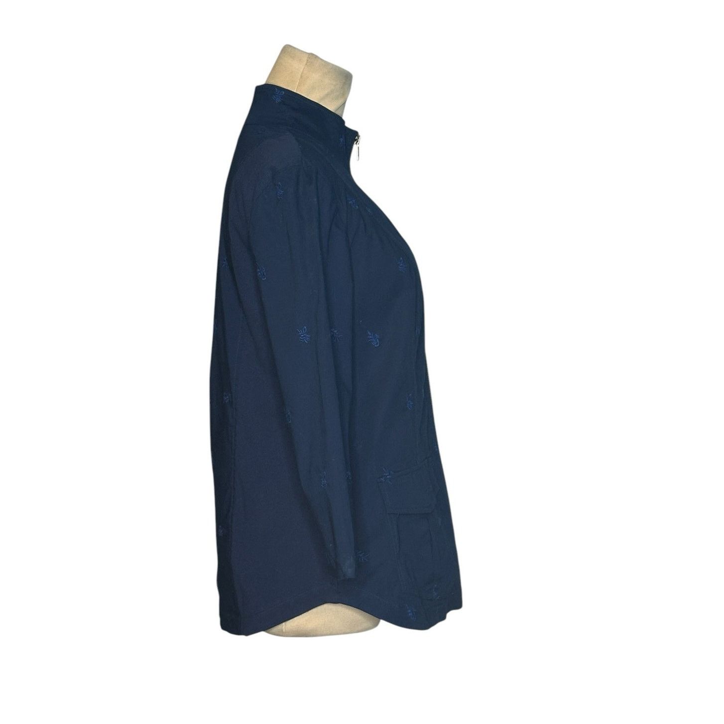 Chicos Chico's navy blue floral embroidered jacket size 0 - small Size S / US 4 / IT 40 - 7 Thumbnail
