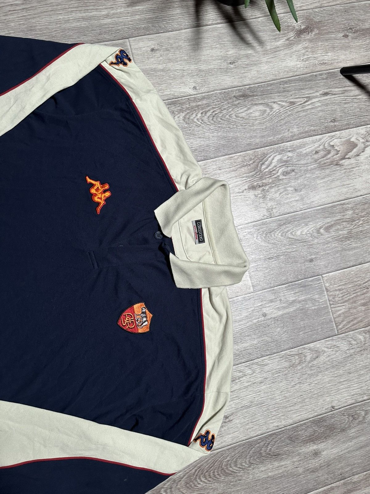 Kappa Vintage AS Roma Kappa Polo Jersey Blokecore Y2K Longsleeve Size US XL / EU 56 / 4 - 4 Thumbnail