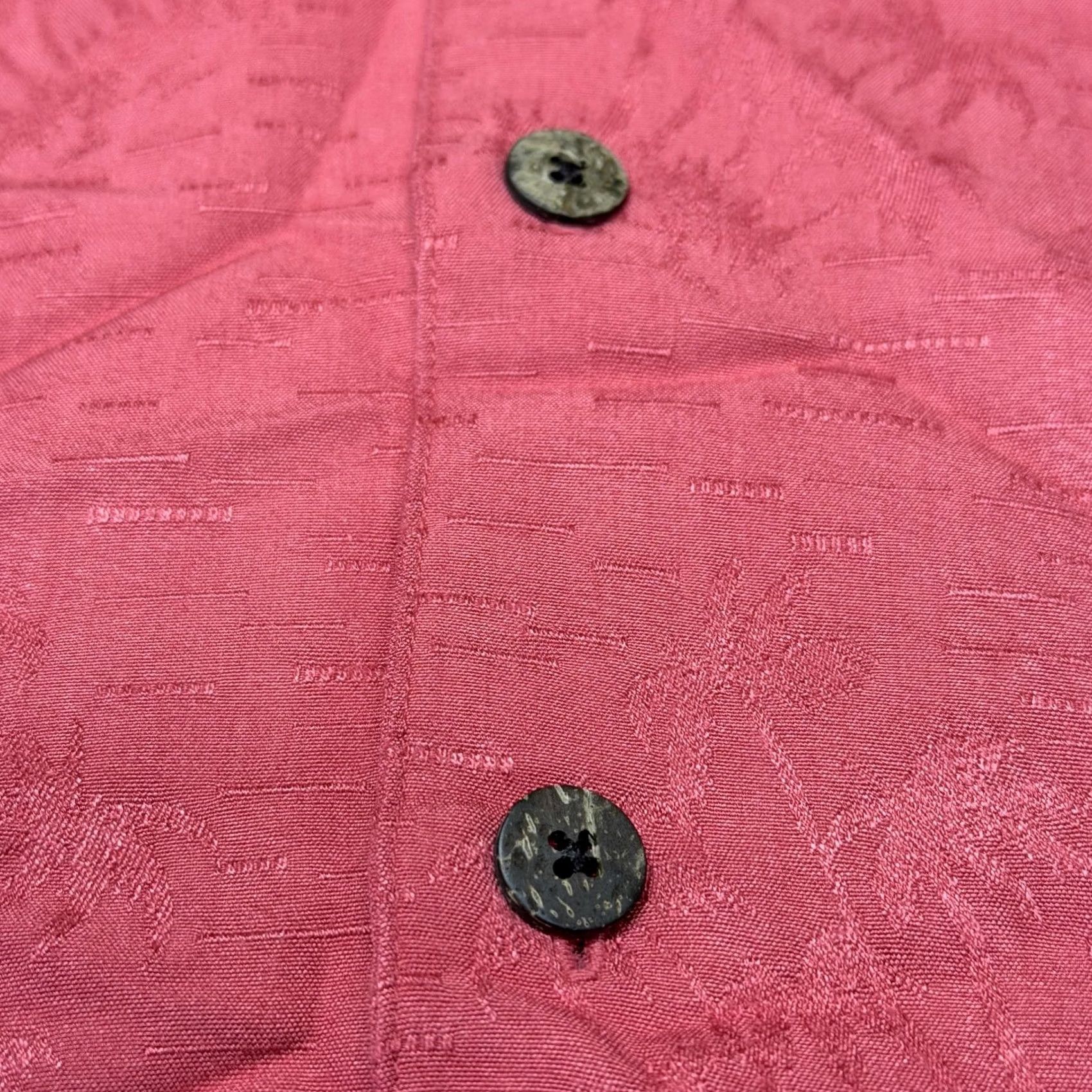 Vintage Havana Jack's Cafe Shirt Mens Medium Pink Palm Tree Camp Hawaiian Button Front Tropical Graphic Print Size US M / EU 48-50 / 2 - 6 Thumbnail