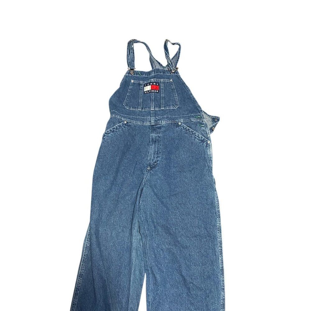 Tommy Hilfiger Vintage 90s Tommy Hilfiger Embroidered Logo Overalls Denim Size US 34 / EU 50 - 8 Thumbnail