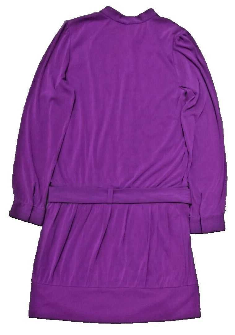 Designer × Vivienne Tam VIVIENNE TAM Short Dress Purple Ruffle With Waist Tie Size S / US 4 / IT 40 - 4 Thumbnail