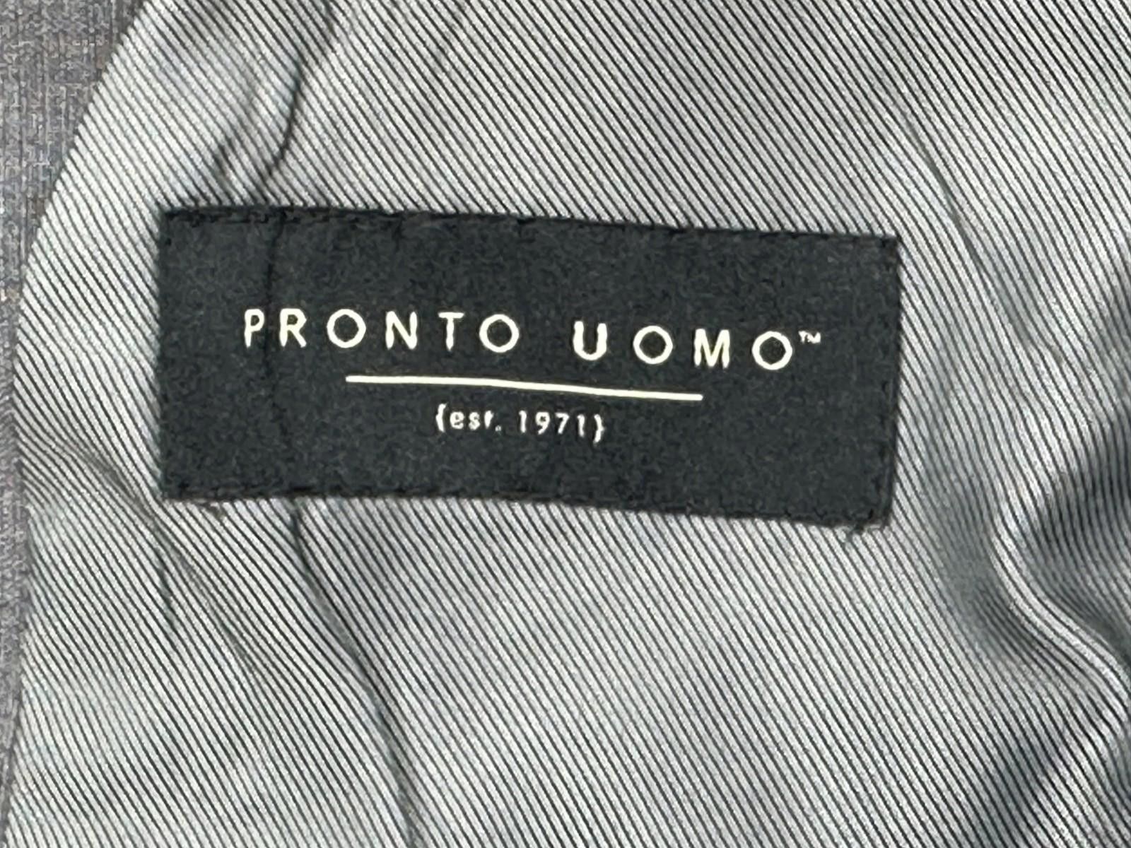 Pronto Uomo Pronto Uomo Slim Fit Suit Jacket Gray 36 Regular 30 Waist Size 36R - 8 Thumbnail