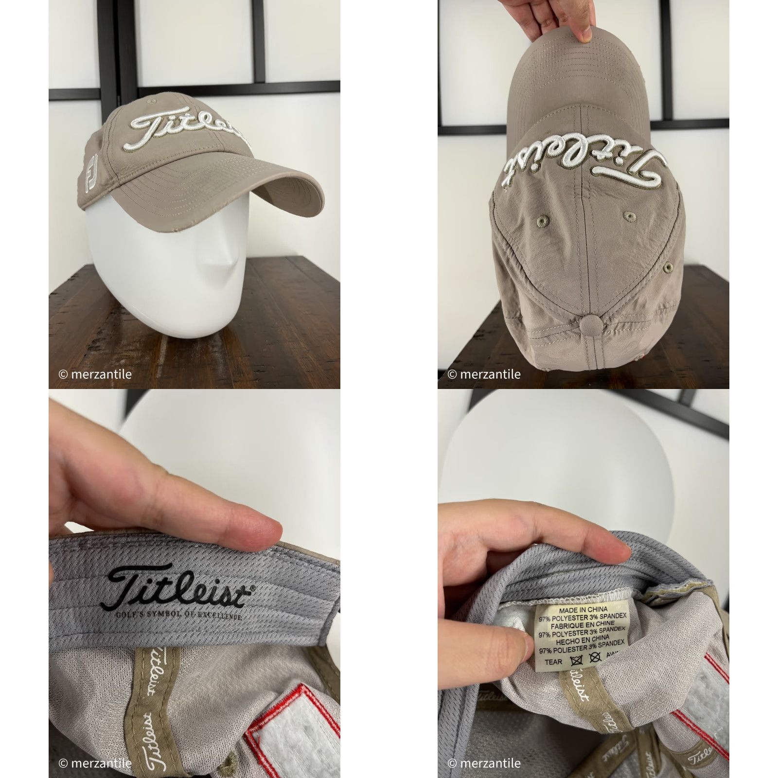 Titleist Titleist Hat Cap Strap Back Adult Beige Golf Logo Adjustable Polyester Outdoor G Size ONE SIZE - 8 Thumbnail