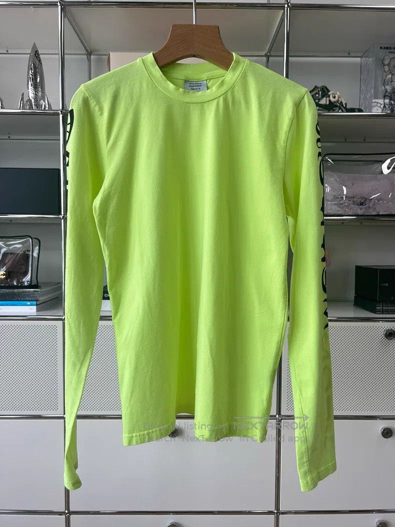 Vetements Vetements Neon Green Vedic Long Sleeve T-Shirt Size US S / EU 44-46 / 1 - 1 Thumbnail