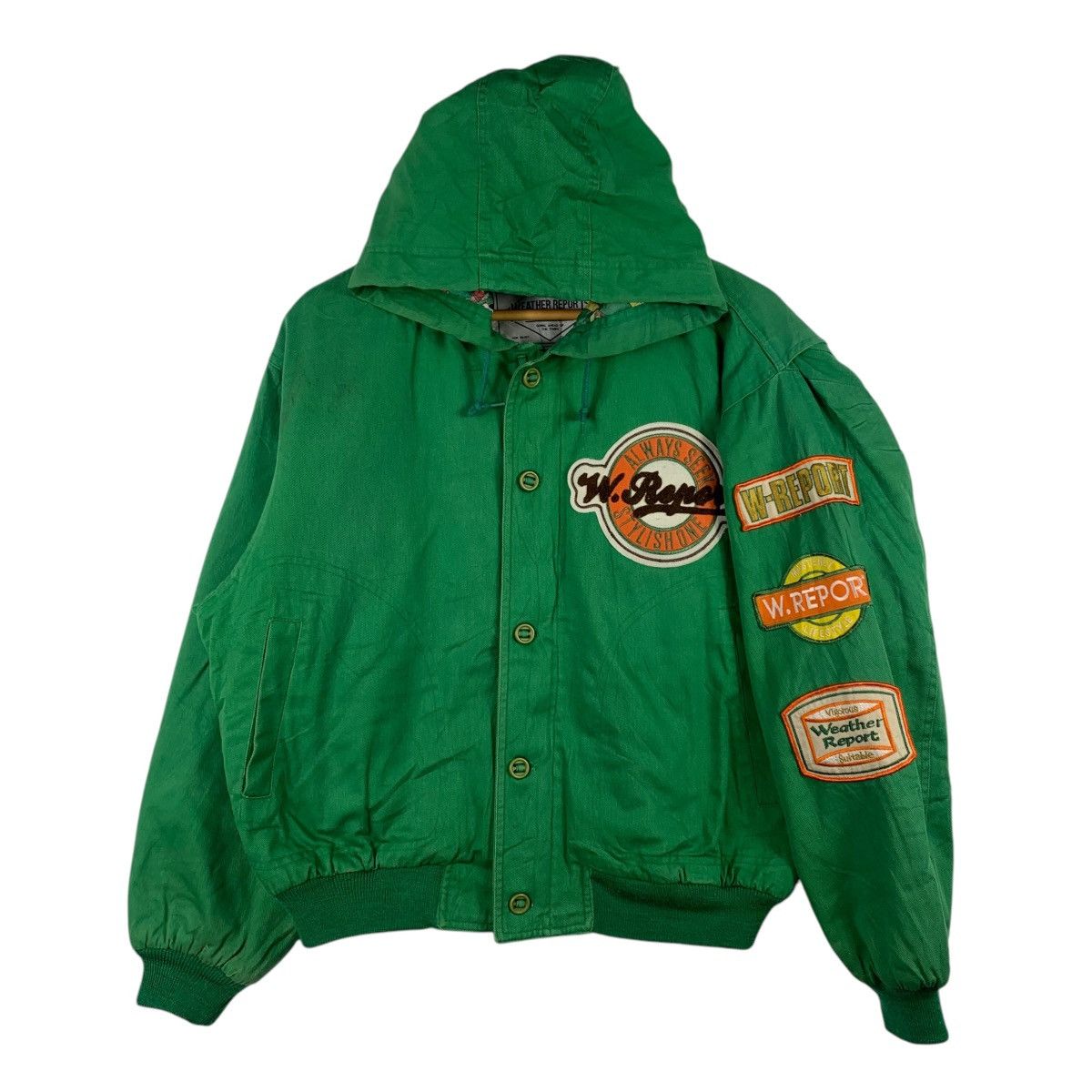 Weather Report WEATHER REPORT Embroidered Logo Green Hooded Bomber Jacket Size US M / EU 48-50 / 2 - 1 Thumbnail