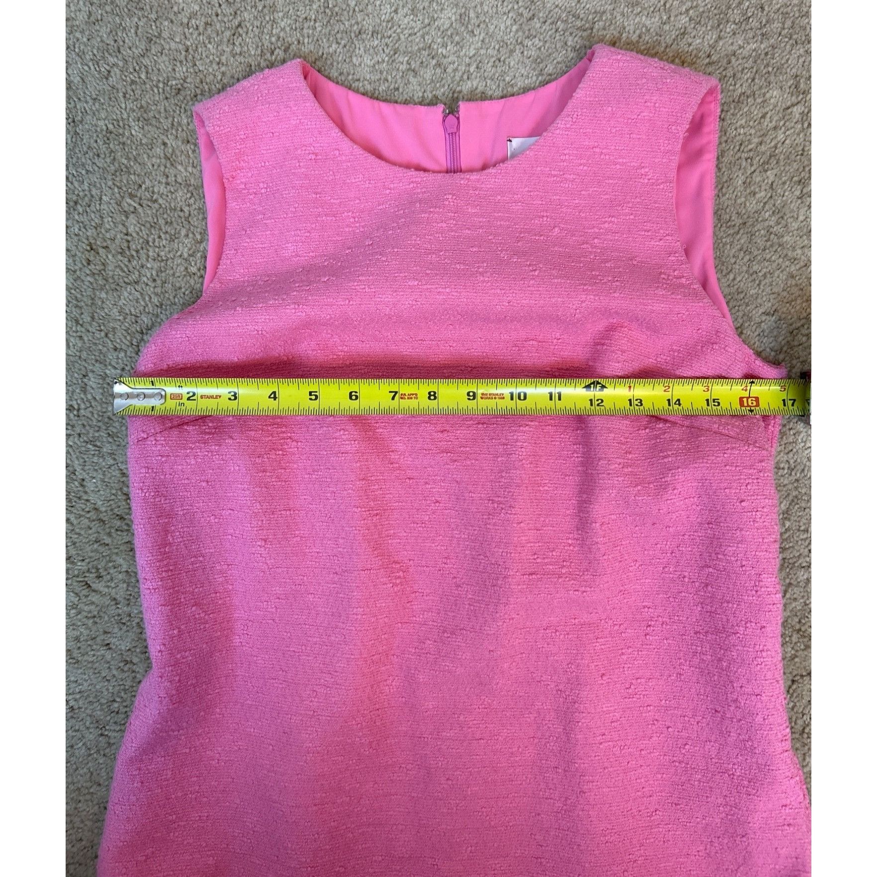 Carolina Herrera Carolina Herrera Boucle Sleeveless Shift Dress in Candy Pink Size S / US 4 / IT 40 - 10 Thumbnail
