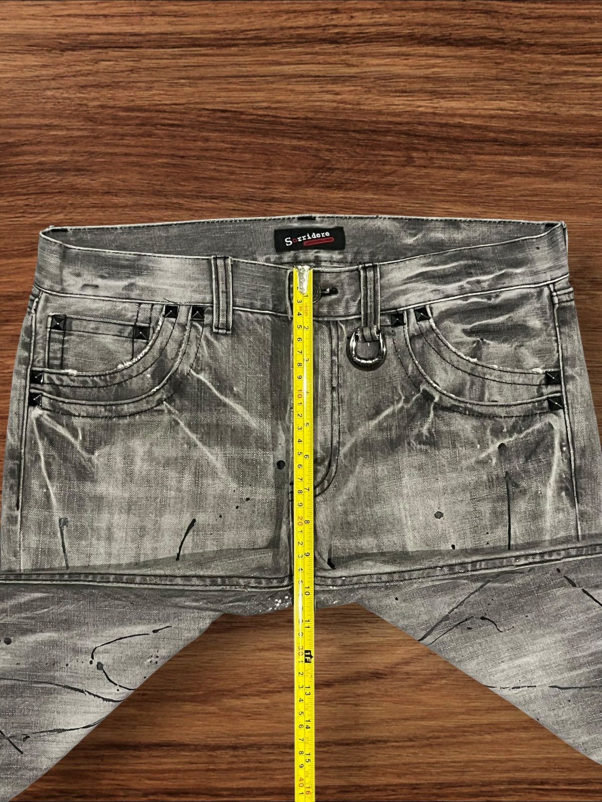 14th Addiction × Japanese Brand × KMRii Sorridere Love and Skull Painted Distressed Flare Jeans Size US 33 - 14 Thumbnail