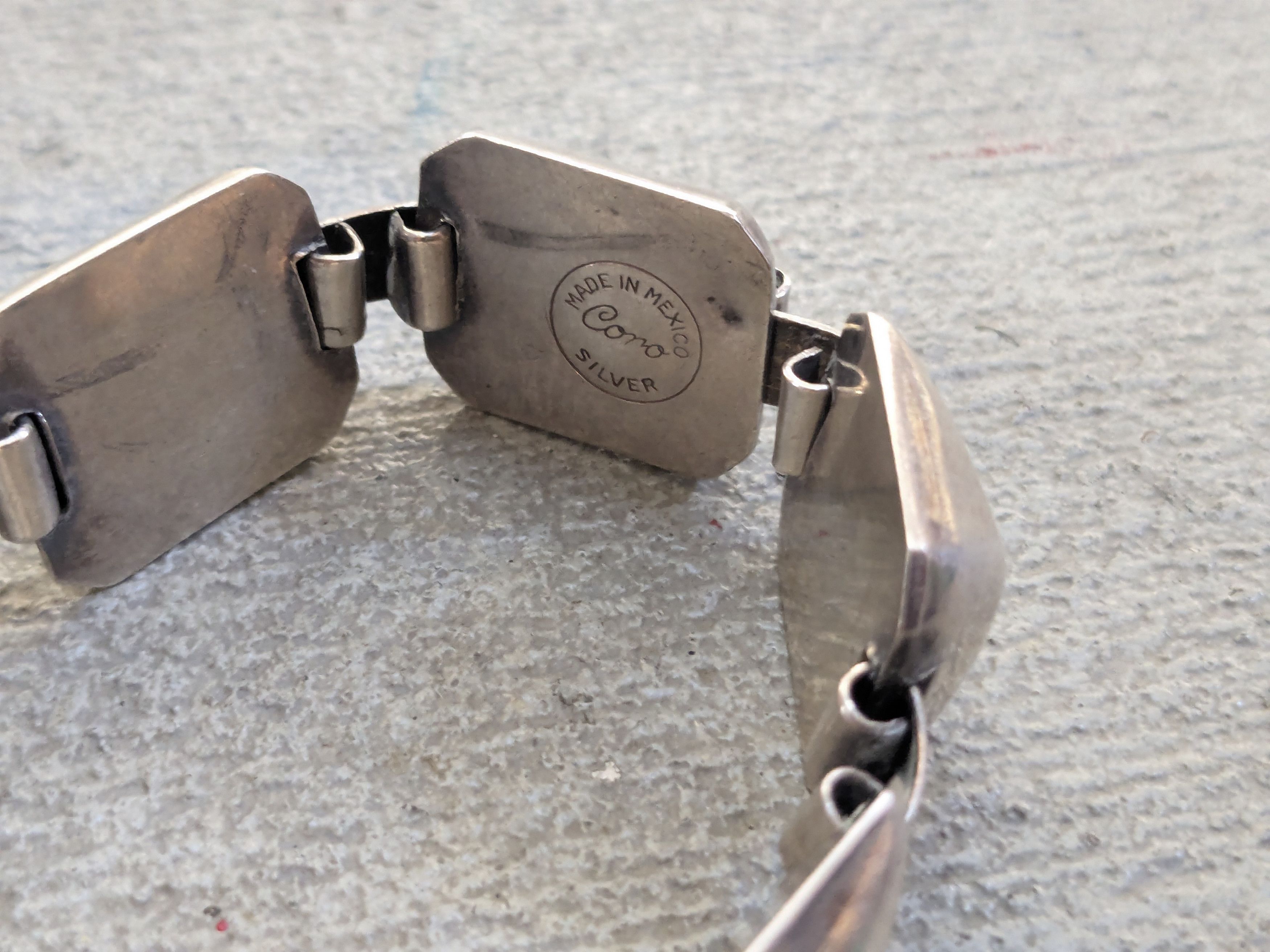 Sterling Silver Vintage Sterling Silver Bracelet Square Modern Abstract Size ONE SIZE - 7 Thumbnail
