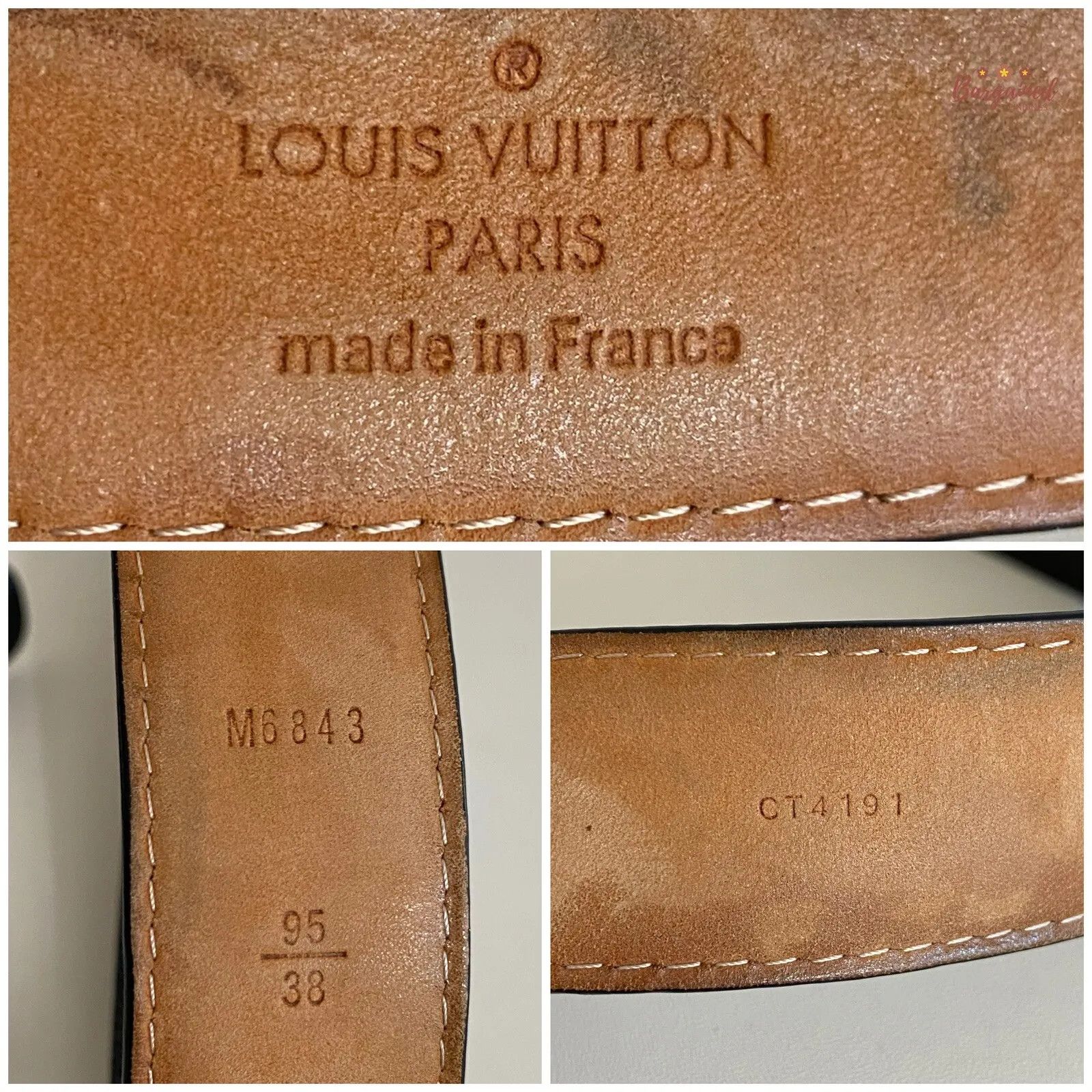 Louis Vuitton Louis Vuitton Black Taiga Leather Silver Buckle Belt Size 34 - 8 Thumbnail
