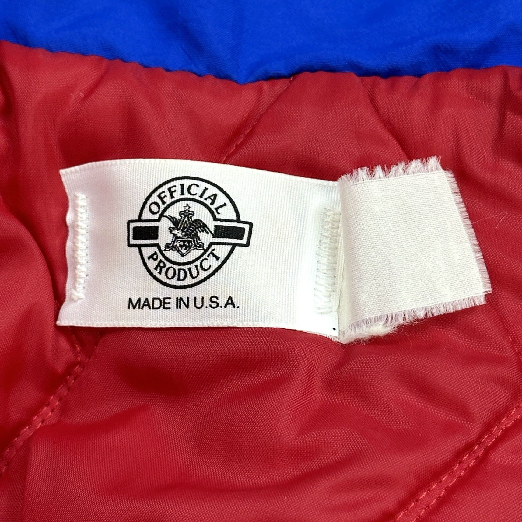 Budweiser VINTAGE Budweiser NASCAR Jacket Mens L Red Bomber Insulated Nylon Zip 80s USA Crew Neck Stand-Up Pockets Quilted Logo Outdoor Racing Classic Men Size US L / EU 52-54 / 3 - 7 Thumbnail