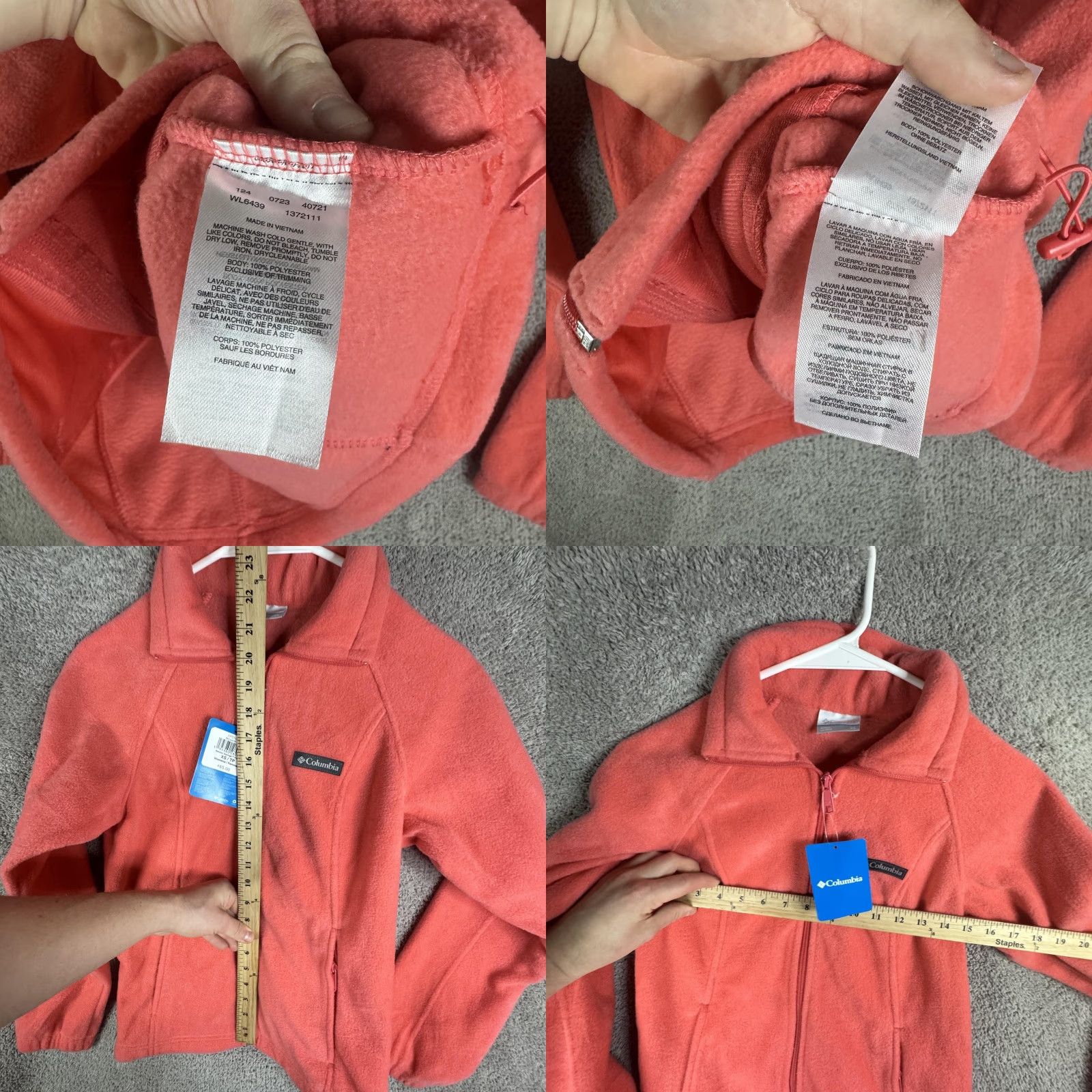 Pinko Columbia Womens Fleece Jacket XS Pink Benton Springs Full Zip Pockets Outdoor Size XS / US 0-2 / IT 36-38 - 9 Thumbnail