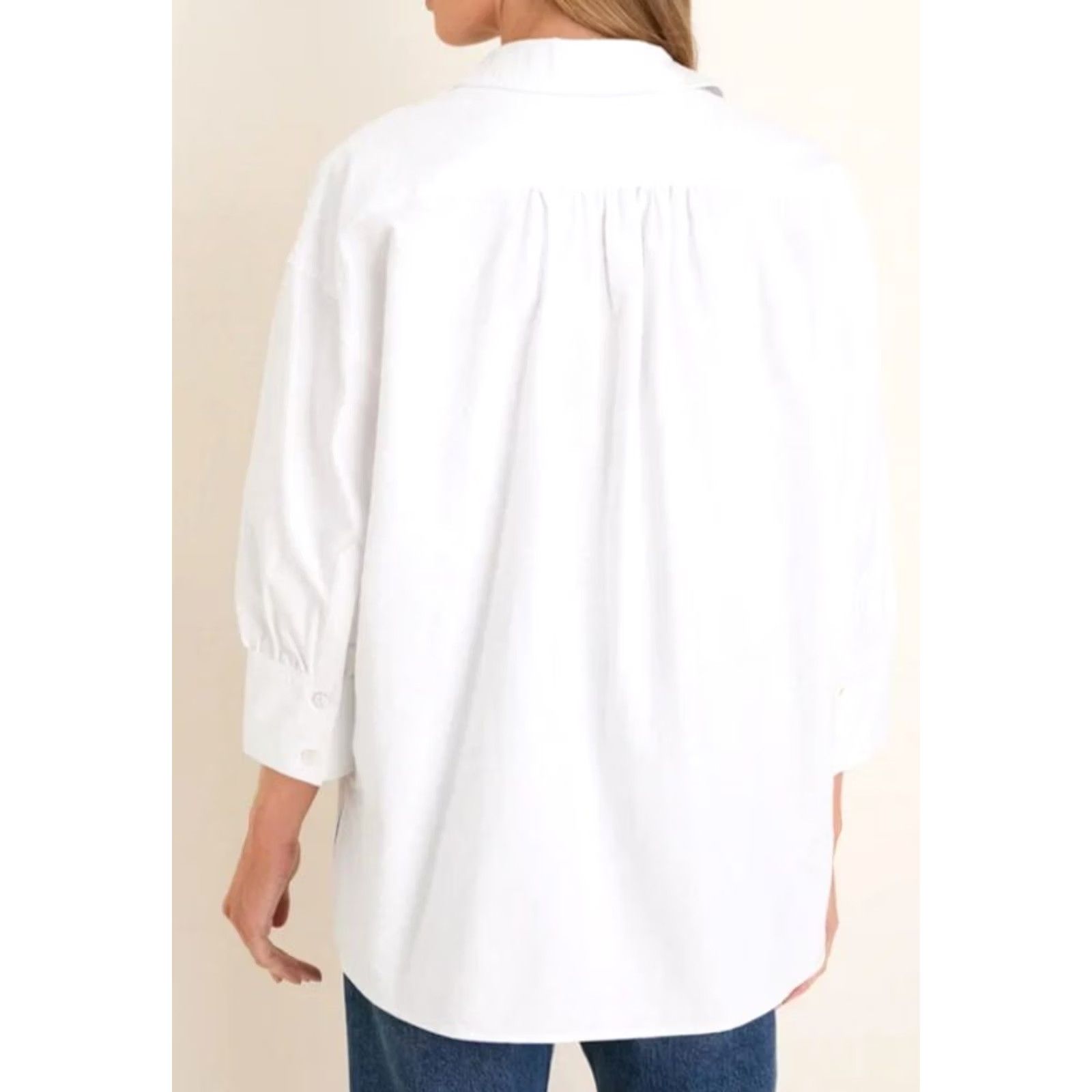 Vintage NWOT Pomander Place Women's White Oxford Adair Boyfriend Shirt M Size M / US 6-8 / IT 42-44 - 3 Thumbnail