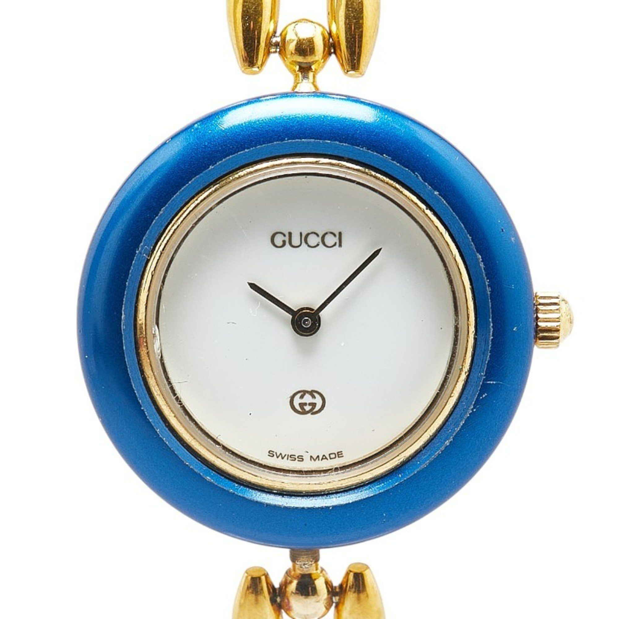 Gucci Change Bezel Watch 1100-L Quartz White Dial Plated Women's Gucci