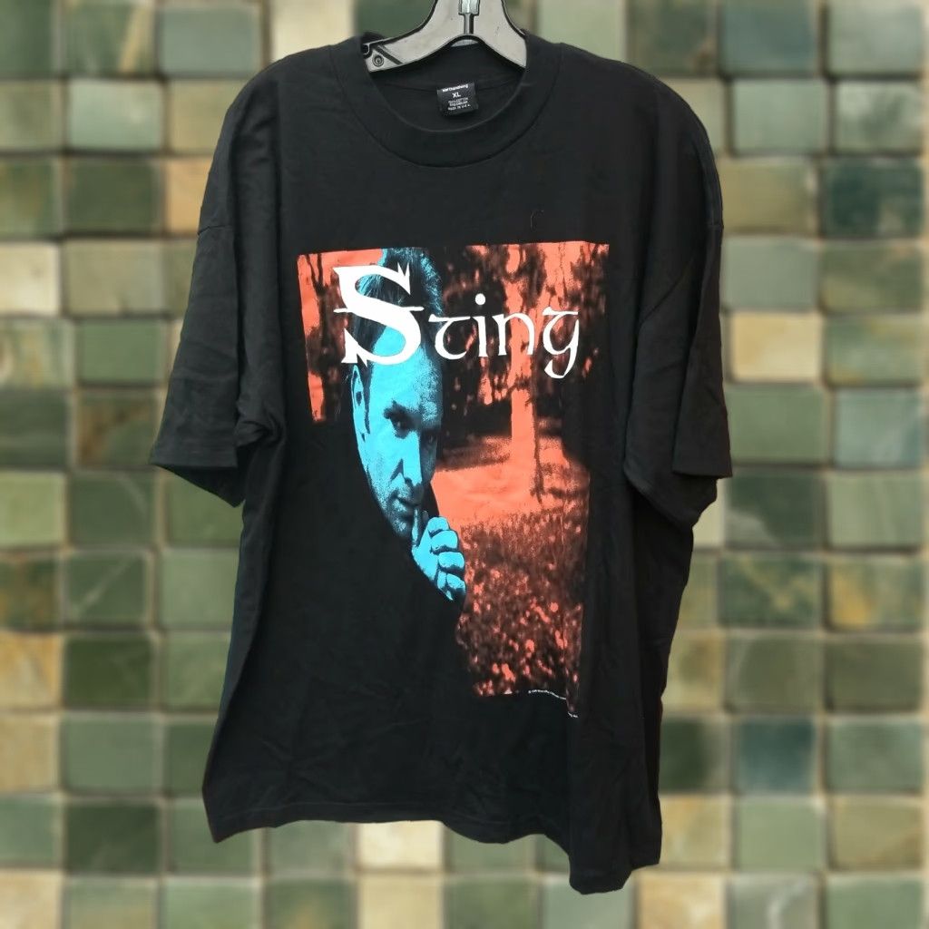Vintage VINTAGE Sting Mercury Falling Concert Tour T-Shirt XL Mens Black 1990s 90s VTG Single Stitch # Concert Tour Shirt Size US XL / EU 56 / 4 - 1 Thumbnail