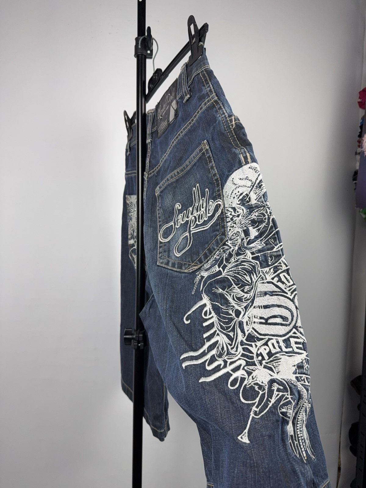 Southpole Crazy 00s South Pole Y2K Embroidered Denim Shorts Size 28 Size 28" / US 6 / IT 42 - 5 Thumbnail
