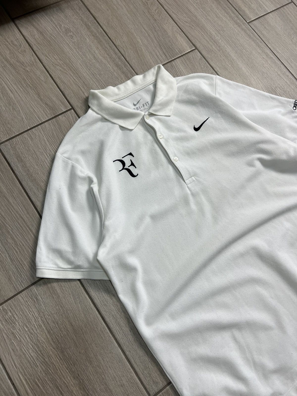 Nike Nike Roger Federer Embroidered Polo T Shirt White Men 2011 Size US L / EU 52-54 / 3 - 4 Thumbnail