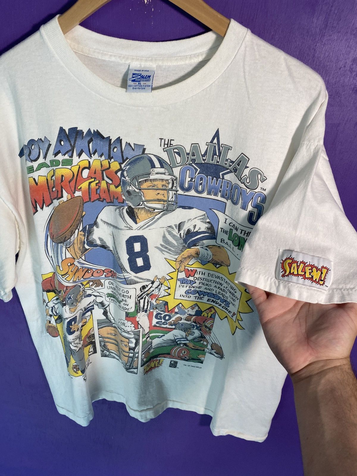 Salem Sportswear Vintage 90s Salem Dallas cowboys comic t-shirt Size US XL / EU 56 / 4 - 3 Thumbnail