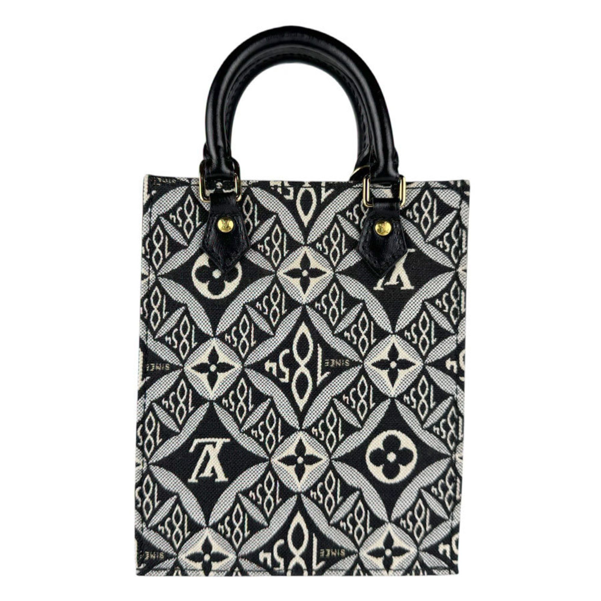 Louis Vuitton Louis Vuitton Petite Sac Plat handbag/shoulder bag, SINCE1854, canvas and leather, black, women's, M80484, free shipping, z8865 Size ONE SIZE - 1 Thumbnail