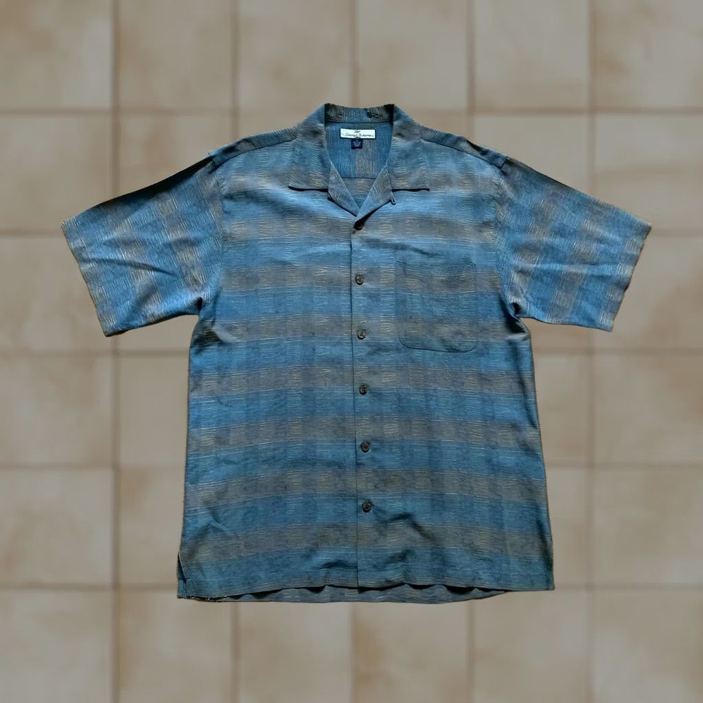 Tommy Bahama Tommy Bahama Mens Shirt Blue 100% Silk Short Sleeve Button-Up Casual Pattern Solid Knit Boatneck? (Note: This line seems off; provide clean final.) Size US M / EU 48-50 / 2 - 1 Thumbnail