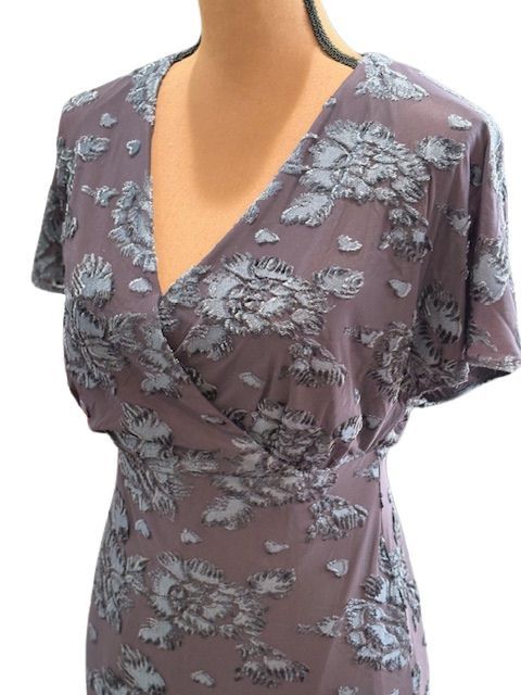 Adrianna Papell Floral Burnout Velvet Long Blouson Gown in Midnight Size XS / US 0-2 / IT 36-38 - 5 Thumbnail