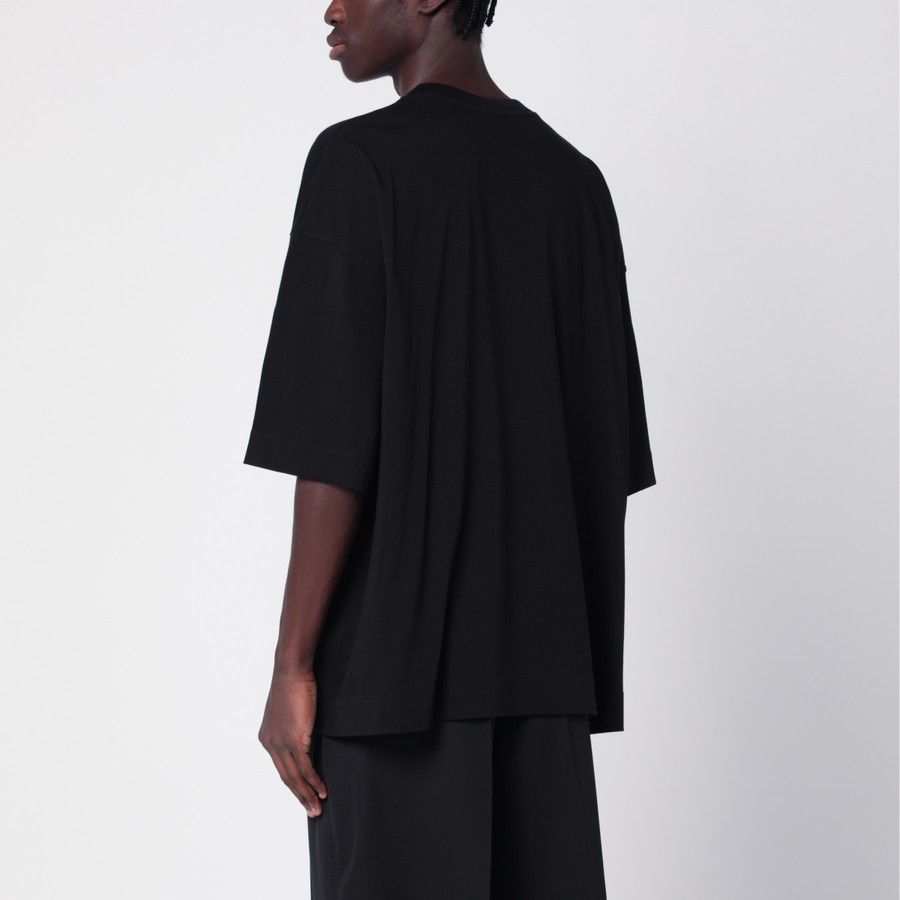 Dries Van Noten o1d2blof0225 Oversized Cotton T-Shirt in Black Size US L / EU 52-54 / 3 - 3 Thumbnail