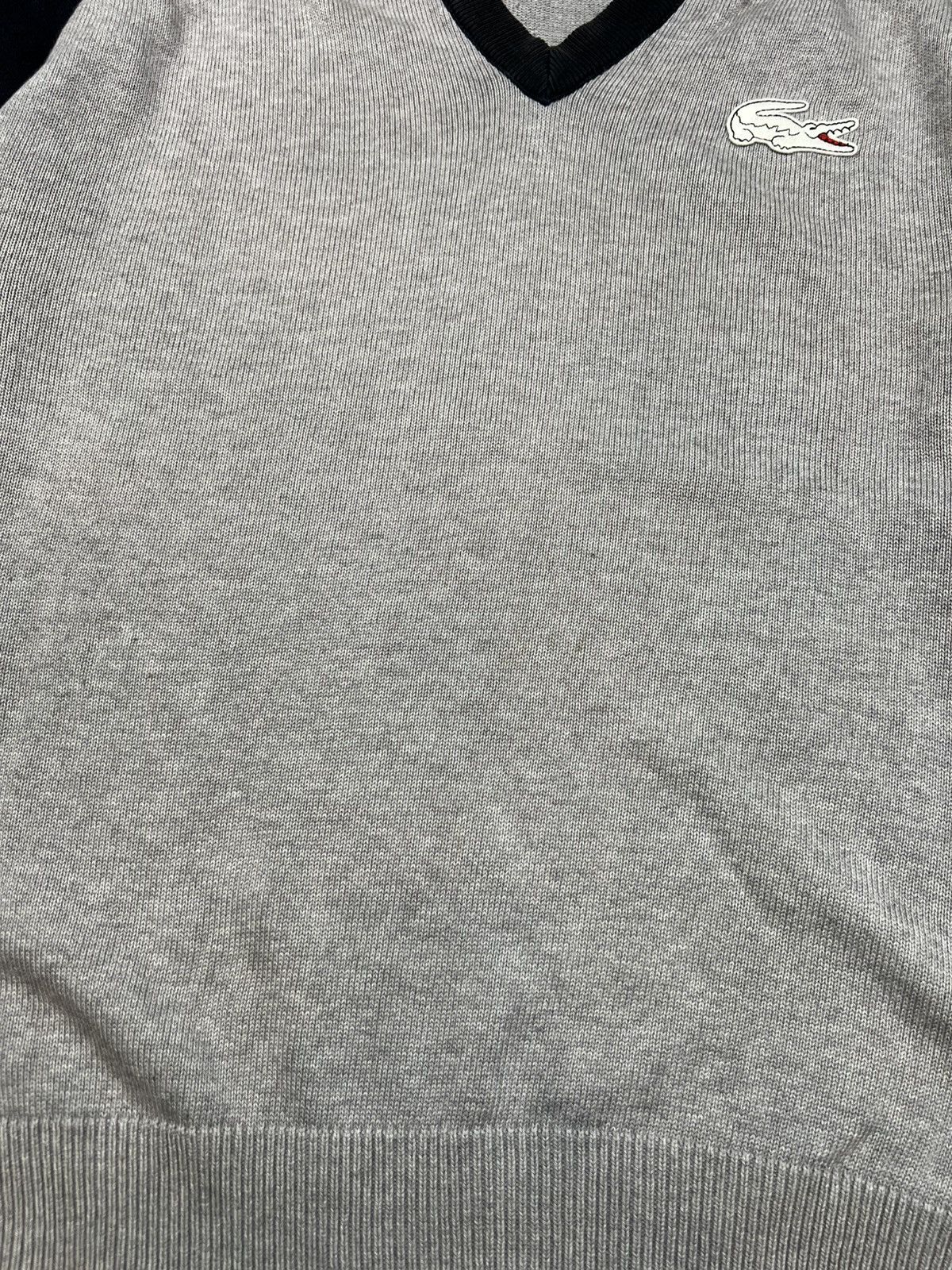 Lacoste Lacoste Roland Garros Grey V Neck Sweater Size US L / EU 52-54 / 3 - 3 Thumbnail