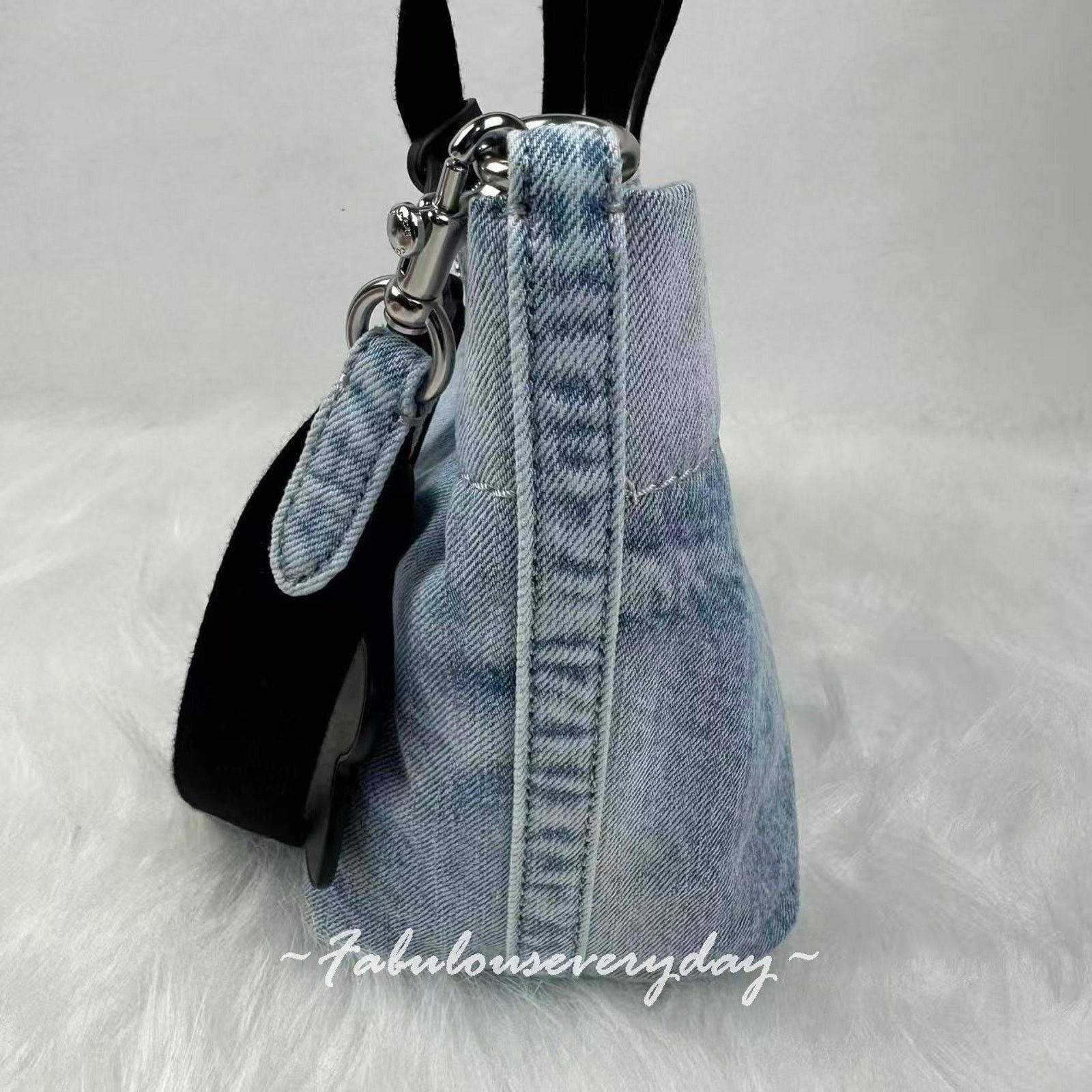 Coach COACH Mini Tour Tote xbody Loved Denim Silver/Light Indigo Size ONE SIZE - 3 Thumbnail